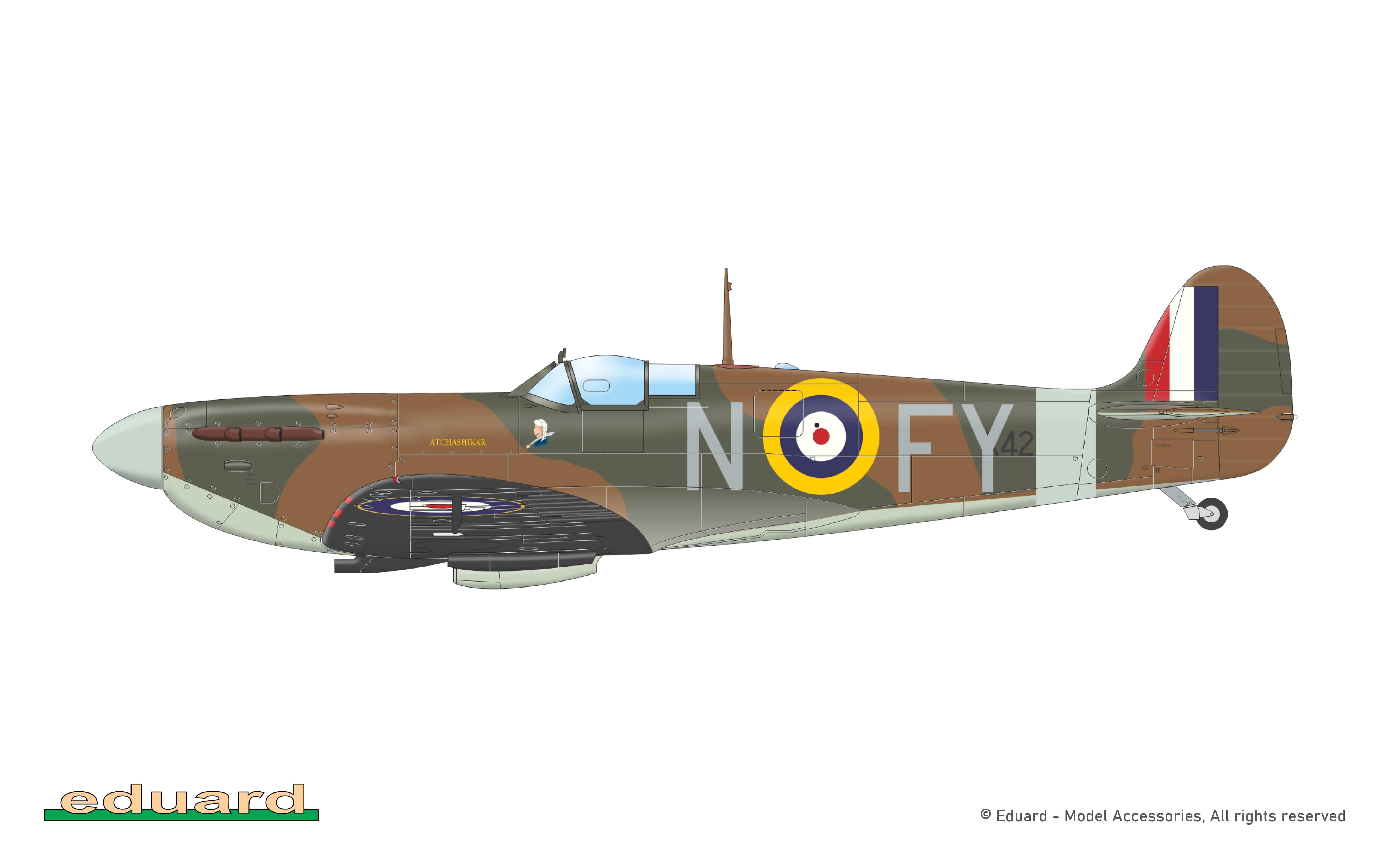 Eduard - 82151 - Supermarine Spitfire Mk Ia - paint schemes - X4253, P/O Wilfrid G. Duncan Smith, No. 611 Squadron, RAF Hornchurch, United Kingdom, February 1941