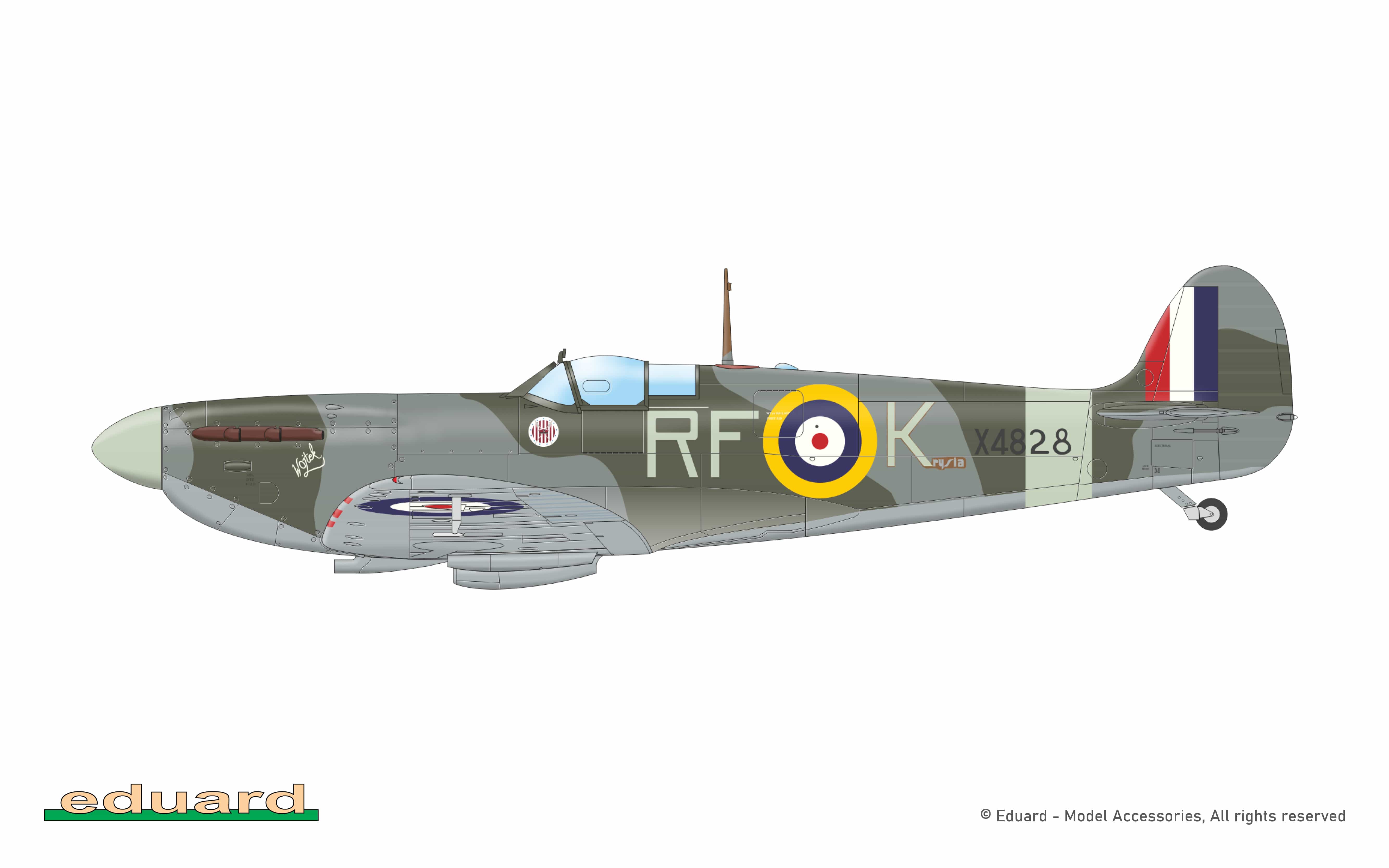 Eduard - 82151 - Supermarine Spitfire Mk Ia - paint schemes - X4828, F/Lt Wojciech Kolaczkowski, No. 303 Squadron, RAF Speke, United Kingdom, September 1941