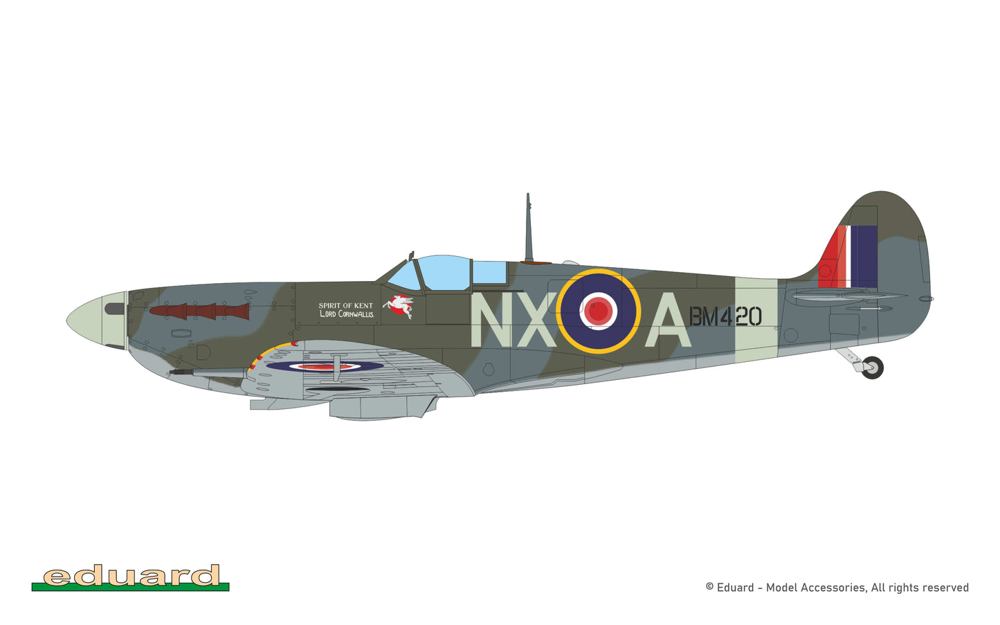 302 - Eduard - 82157 - Supermarine Spitfire Mk Vb - paint schemes - BL299, S/Ldr Michael G. F. Pedley, CO of No. 131 Squadron, RAF Lianbedr, United Kingdom, January - April 1942