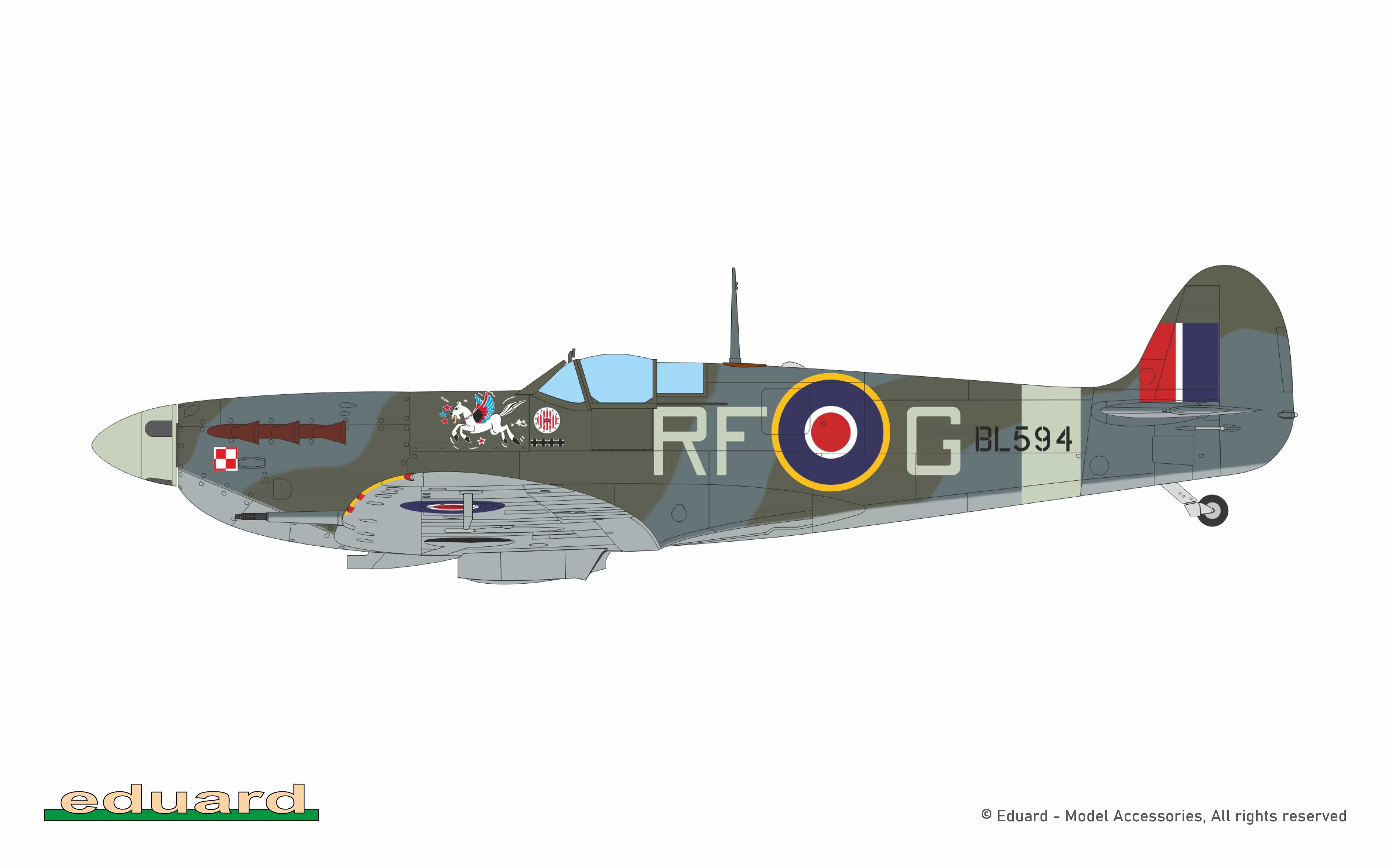 Eduard - 82157 - Supermarine Spitfire Mk Vb - paint schemes - BL594, F/O Eugeniusz Horbaczewski, No. 303. Squadron, RAF Kirton-in-Lindsey, United Kingdom, June 1942