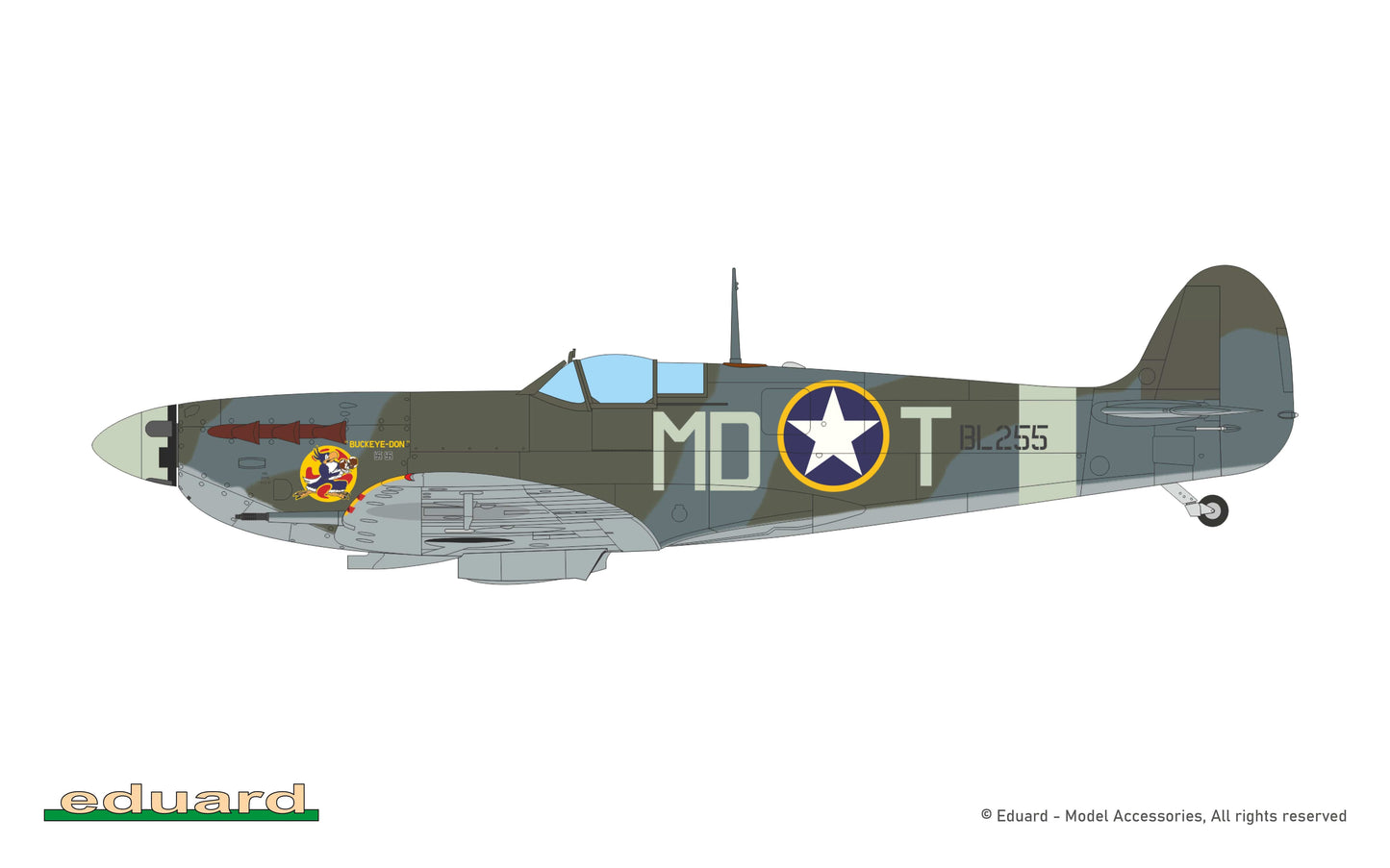 306 - Eduard - 82157 - Supermarine Spitfire Mk Vb - paint schemes - BL255, Lt. Don S. Gentile, 336th FS, 4th FG, 8th AF, Debden, United Kingdom, November 1942 