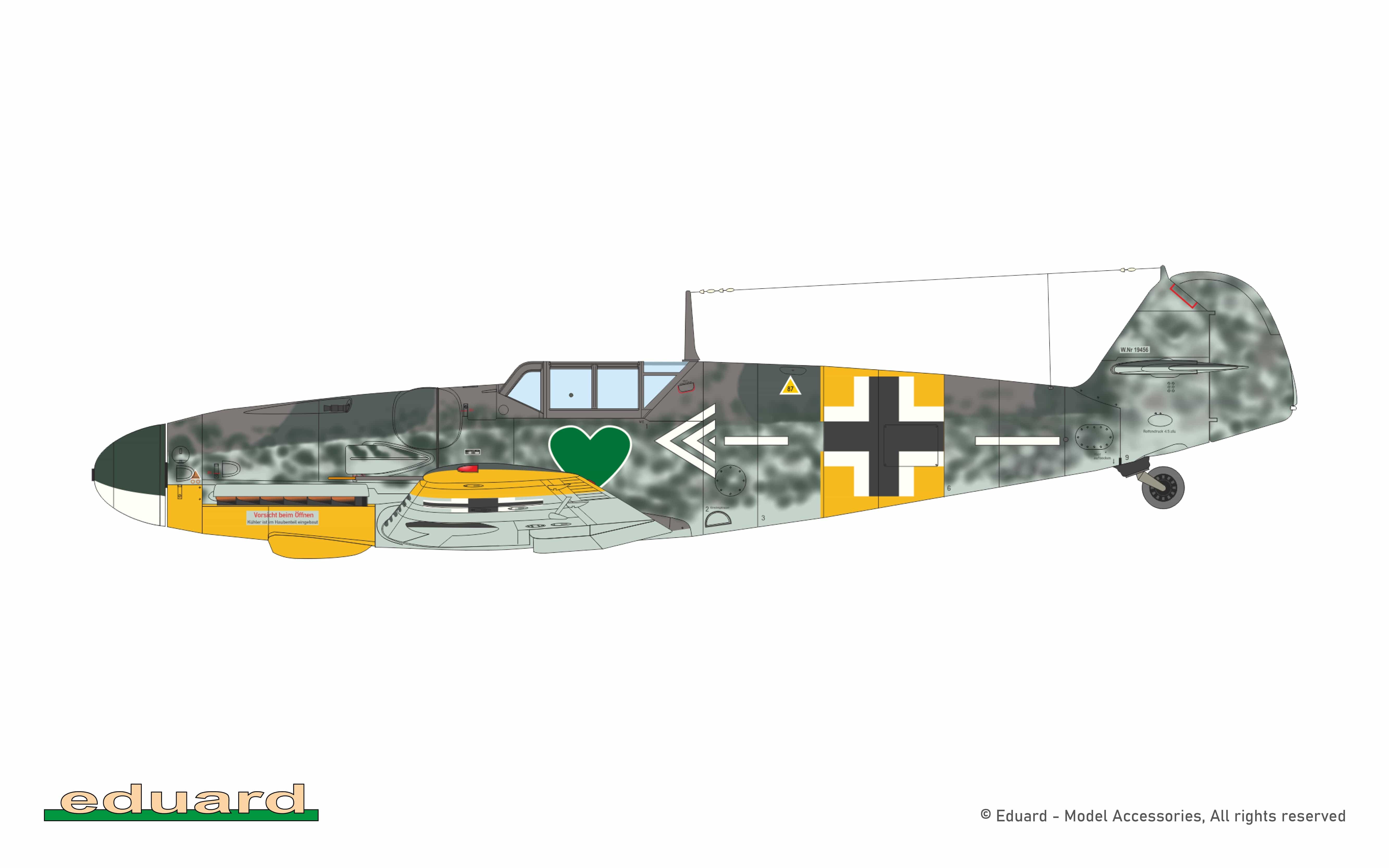 Eduard - 82167 - Messerschmitt Bf 109 G-6 - paint schemes - Bf 109G-6, W.Nr. 19456, Oberst. Hannes Trautloft, Stab General der Jagdflieger, The Soviet Union, August 1943