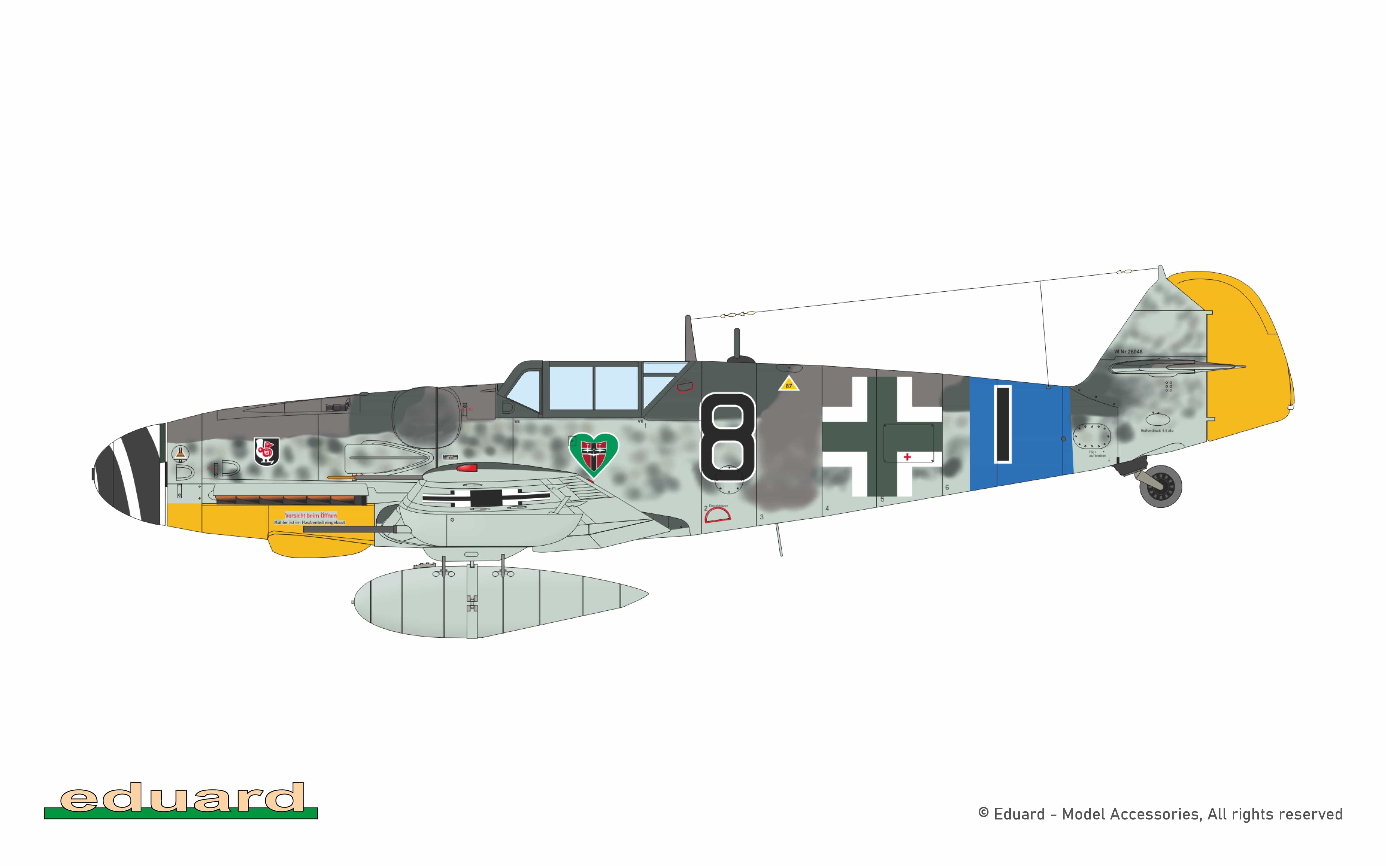 Eduard - 82167 - Messerschmitt Bf 109 G-6 - paint schemes - Bf 109G-6/R6, W.Nr. 26048, Oblt. Friedrich Brock, 8./JG 54, Ludwiglust, Germany, January 1944 