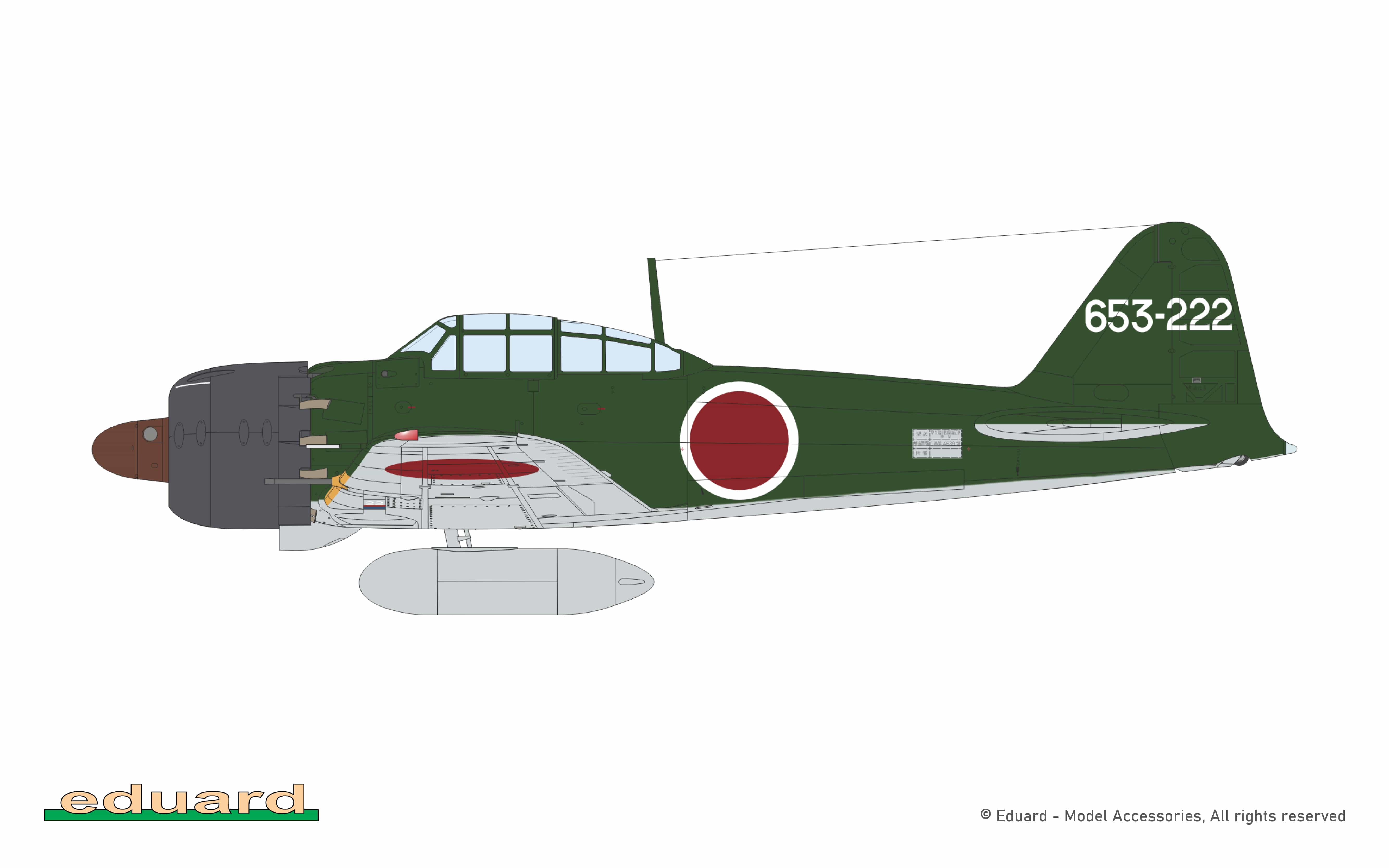 Eduard - 82216 - Mitsubishi A6M5a Zero Model 52 - paint schemes - Kōkūtai 653, Hikōtai 166, Ōita base, Japan, September 1944