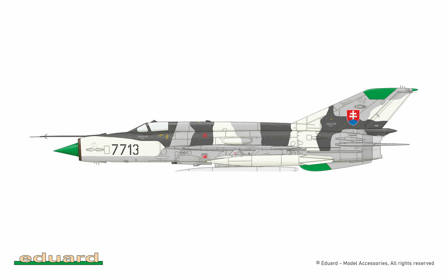 302 - Eduard - 8231 - Mikoyan-Gurevich MiG-21MF Fishbed J - paint schemes - MiG-21MF, 4th Squadron, 31st Fighter Wing, Sliač AB, Slovakia, July 1997