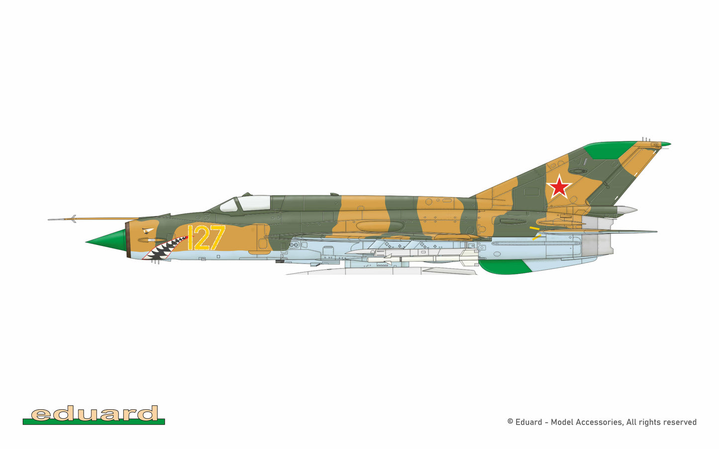 304 - Eduard - 8231 - Mikoyan-Gurevich MiG-21MF Fishbed J - paint schemes - MiG-21SM, 812th UAP, Kharkov Higher Military Academy, Kupyansk AB, the Soviet Union, August 1991