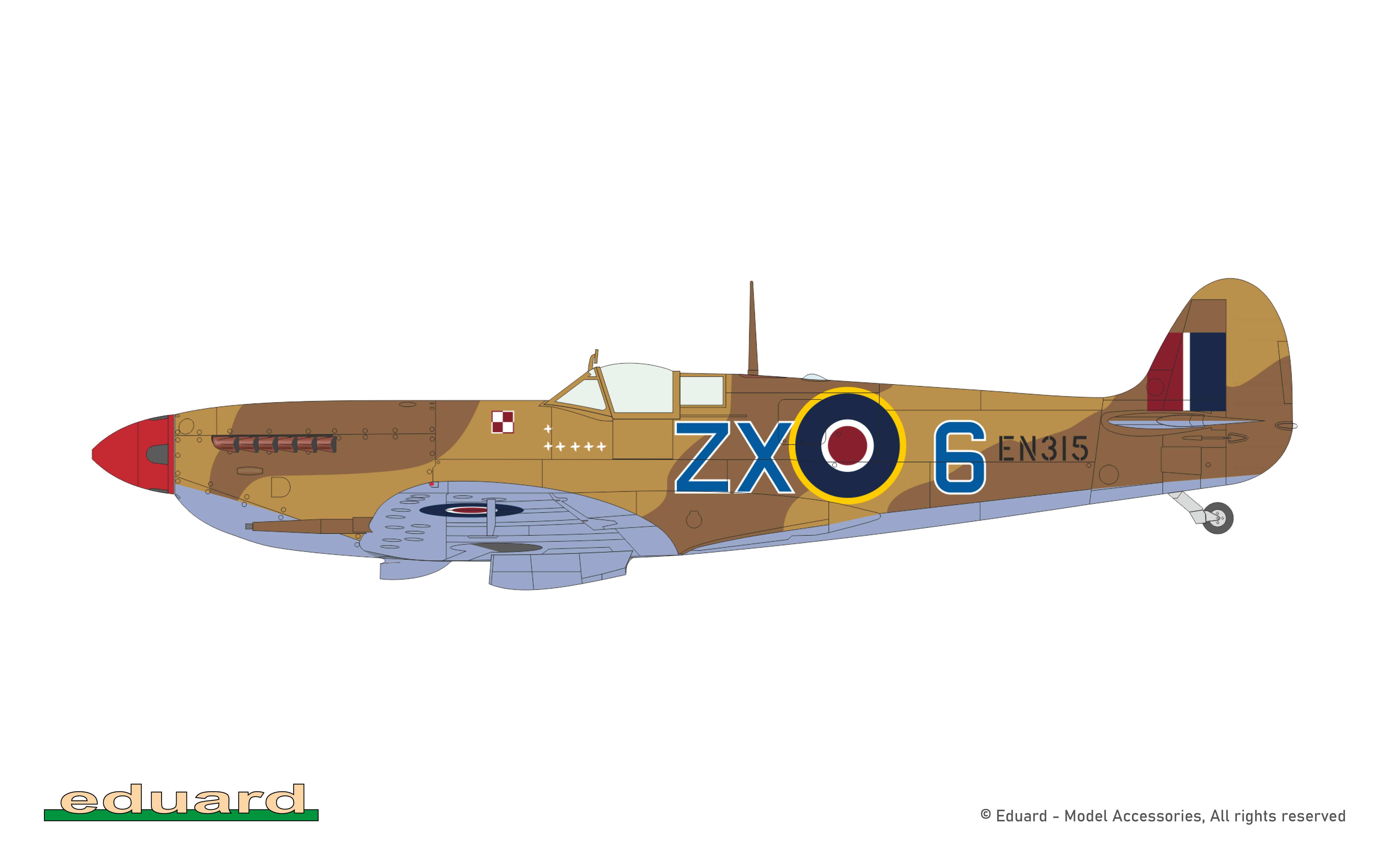 Eduard - 8282 - Supermarine Spitfire Mk IX - paint schemes - EN315, S/Ldr. Stanislav Skalski, Polish Combat Team, No. 145 Squadron, Northern Africa, Spring 1943 