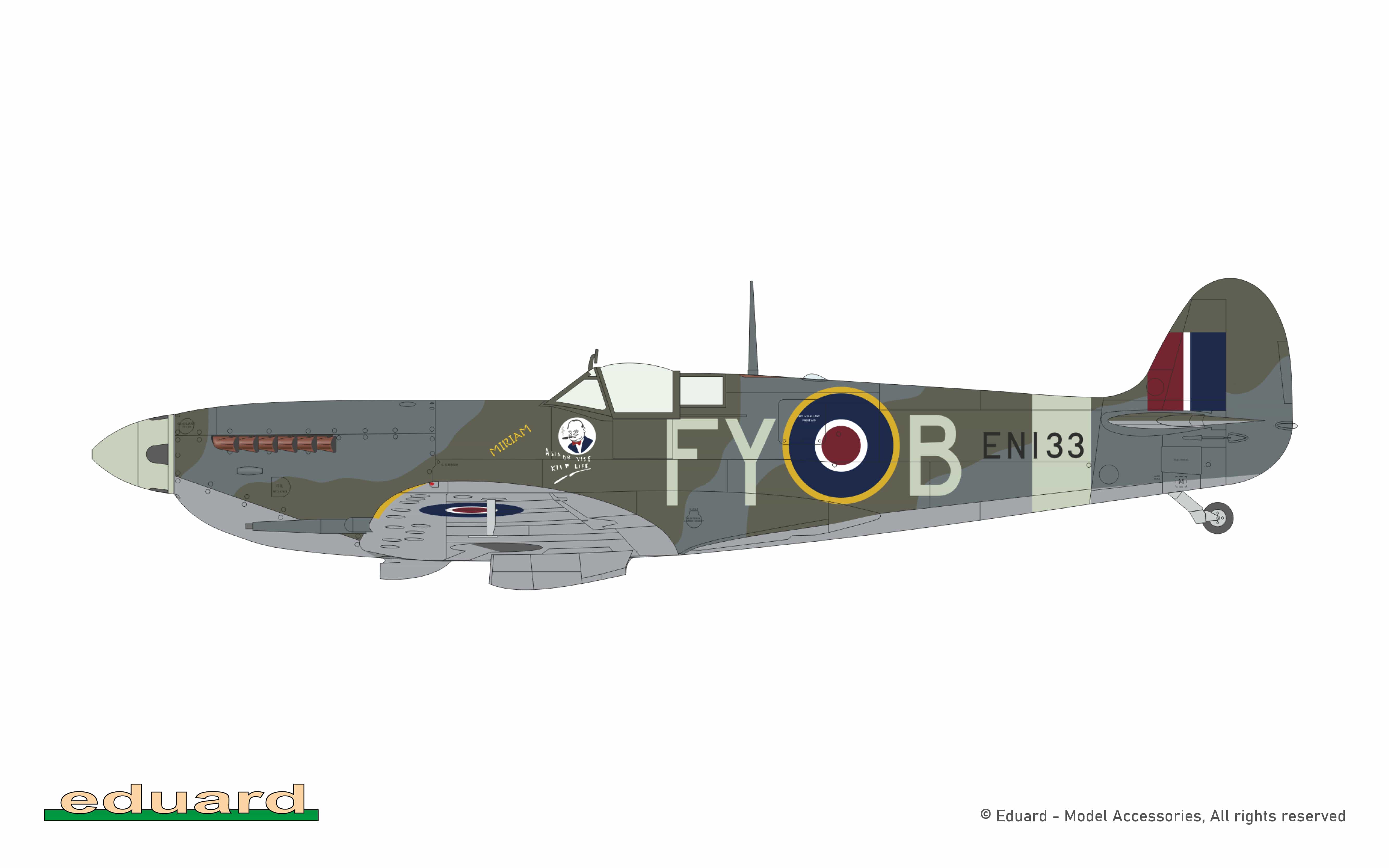 Eduard - 8282 - Supermarine Spitfire Mk IX - paint schemes - EN133, No. 611 Squadron, RAF Biggin Hill, The United Kingdom, Early 1943