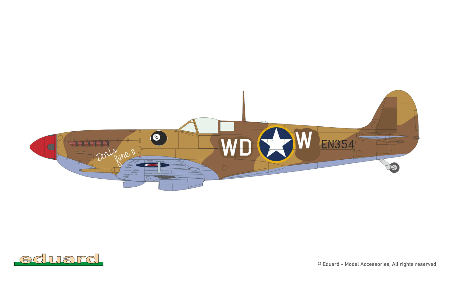 303 - Eduard - 8282 - Supermarine Spitfire Mk IX - paint schemes - EN354, 1st Lt. Leonard V. Helton, 52nd FG, 4th FS, La Sebala, Tunis, June 1943