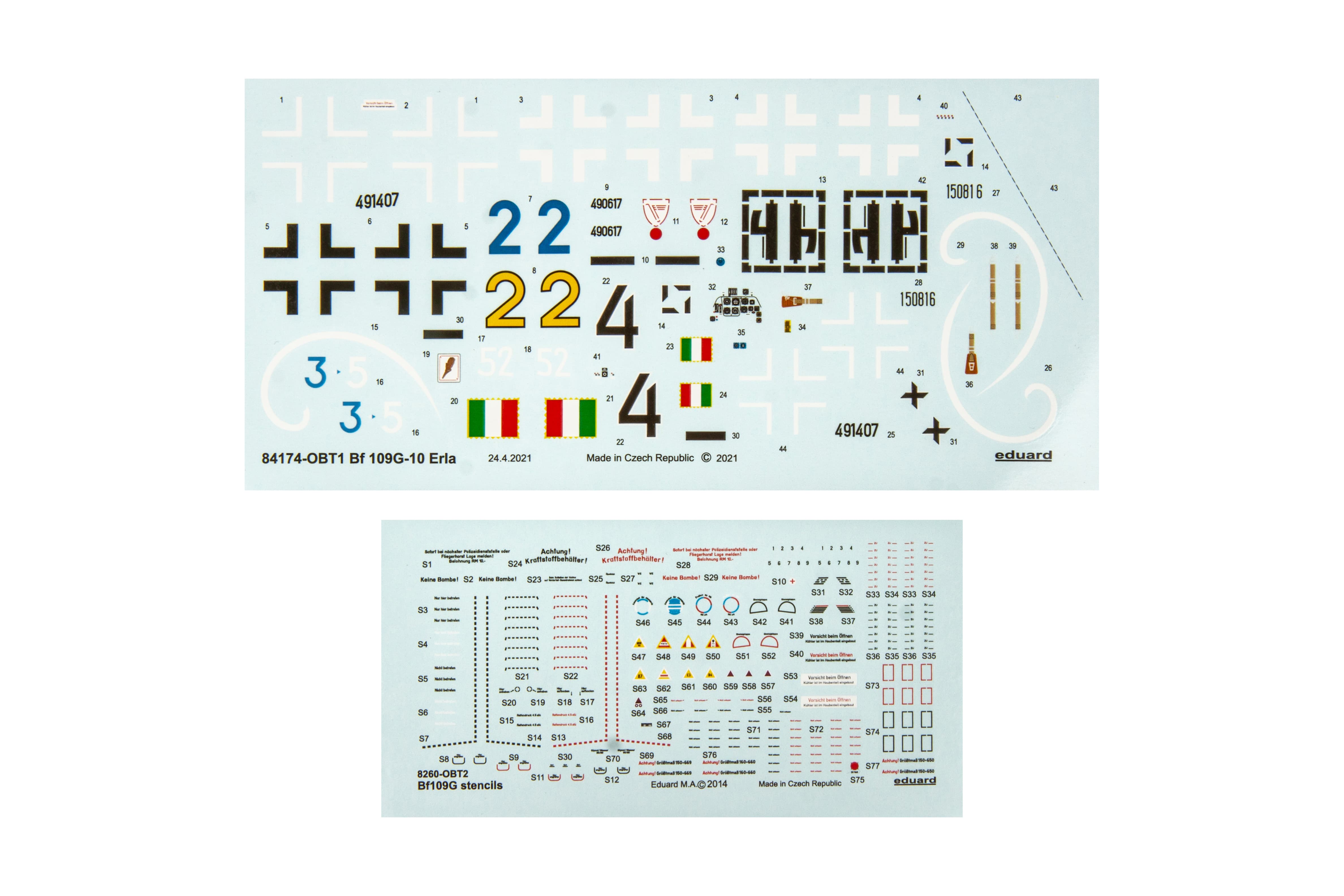 Eduard - 84174 - Messerschmitt Bf 109 G-10 (Erla) - decals