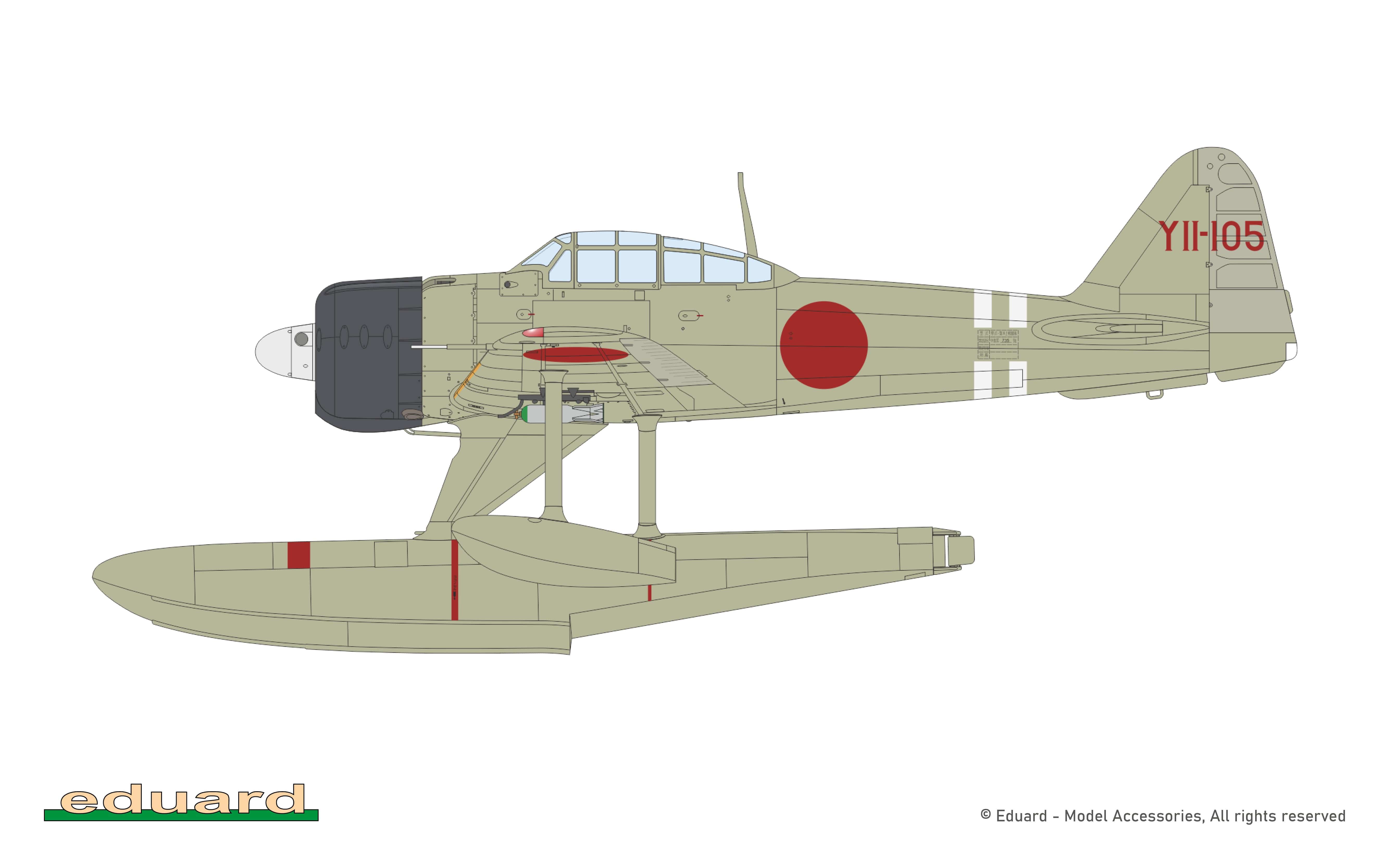 Eduard - 84208 - Mitsubishi A6M2-N Zero ‘Rufe’ - paint schemes - Aviation unit of seaplane tender Kamikawa Maru, Shortland, September 1942