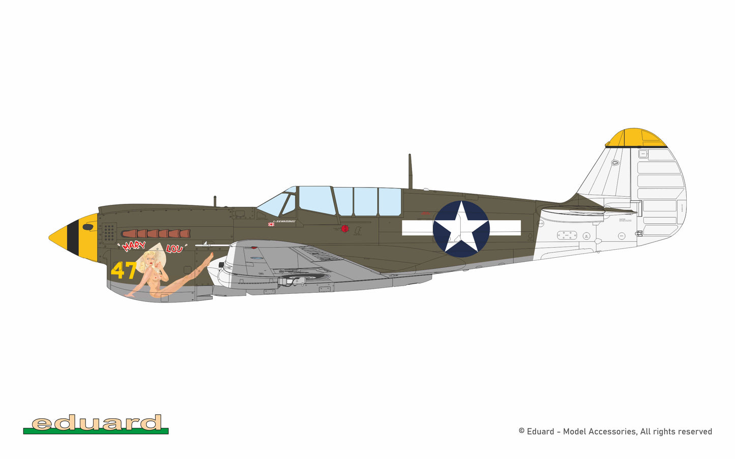 300 - Eduard - 84210 - Curtiss P-40N Warhawk - paint schemes - P-40N-5, Lt. David R. Winternitz, 8th FS, 49th FG, New Guinea, March 1944