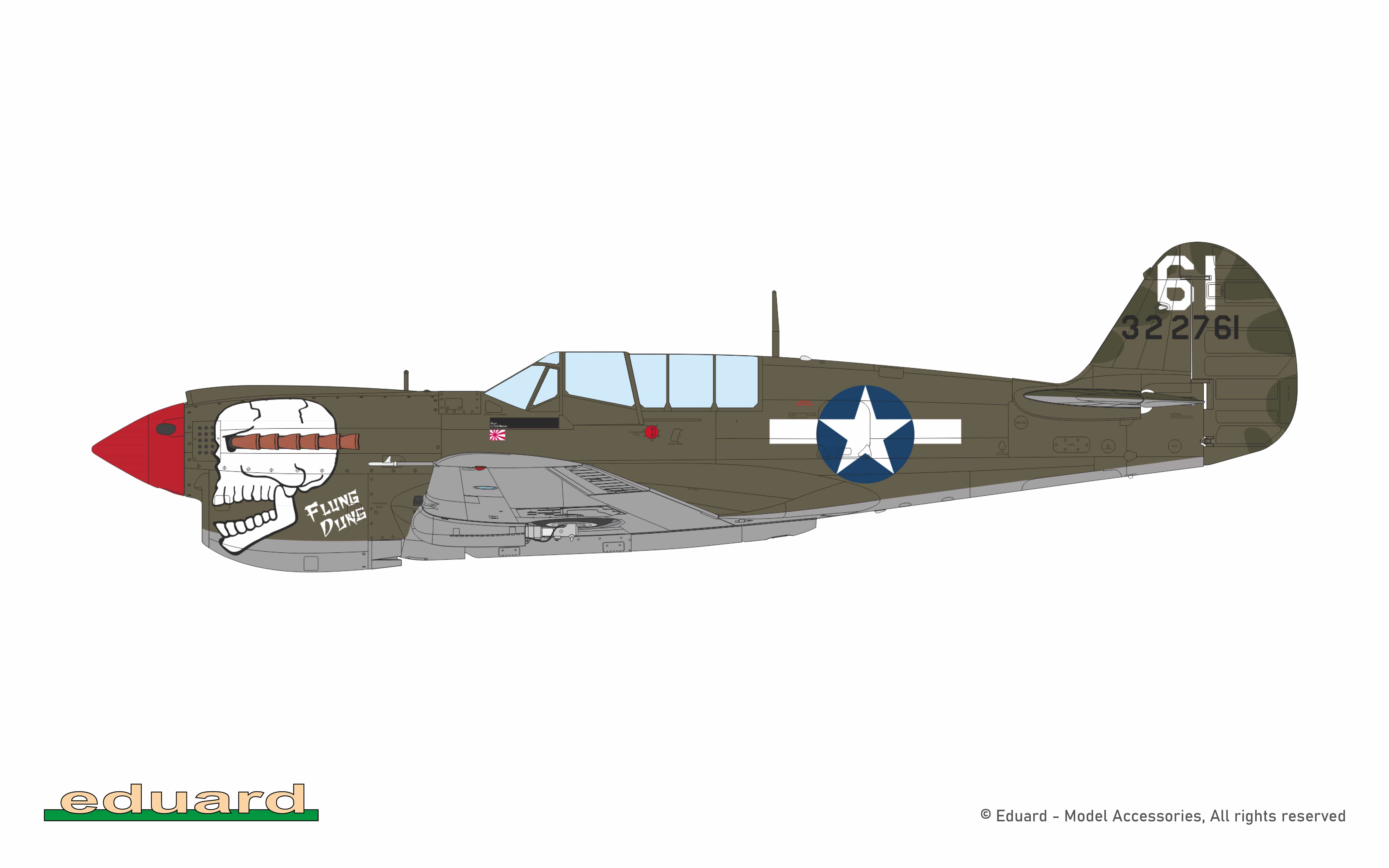 Eduard - 84210 - Curtiss P-40N Warhawk - paint schemes - 43-22761, P-40N-20, Lt. Charles G. Whitley, 89th FS, 80th FG, India, late 1943
