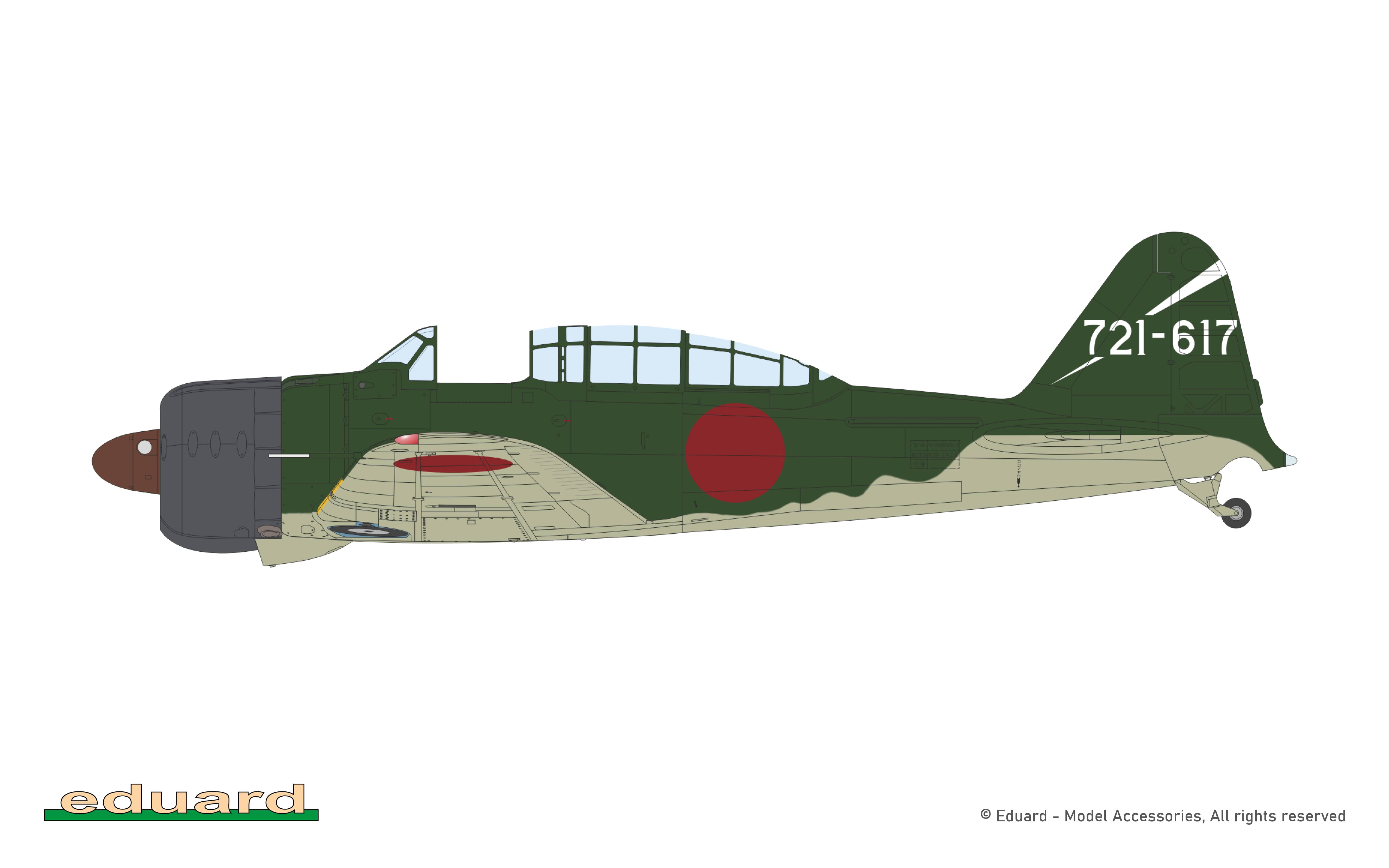 Eduard - 84211 - Mitsubishi A6M2-K Zero ‘Zeke’ - paint schemes - Kōkūtai 721 Jinrai, Kōnoike airbase, Japan, 1945