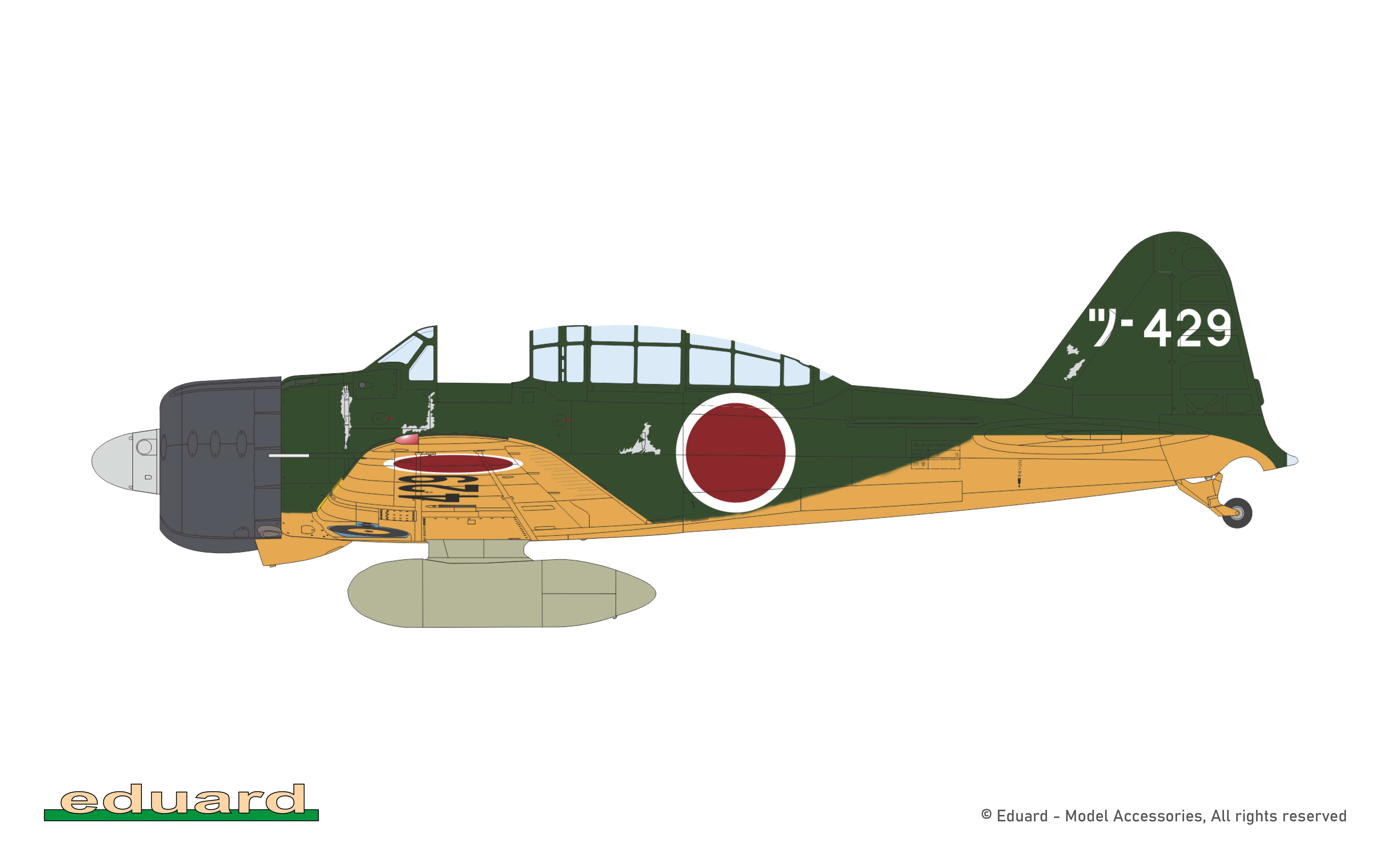 Eduard - 84211 - Mitsubishi A6M2-K Zero ‘Zeke’ - paint schemes - Tsukuba Kōkūtai, Tsukuba Base, Japan, 1944