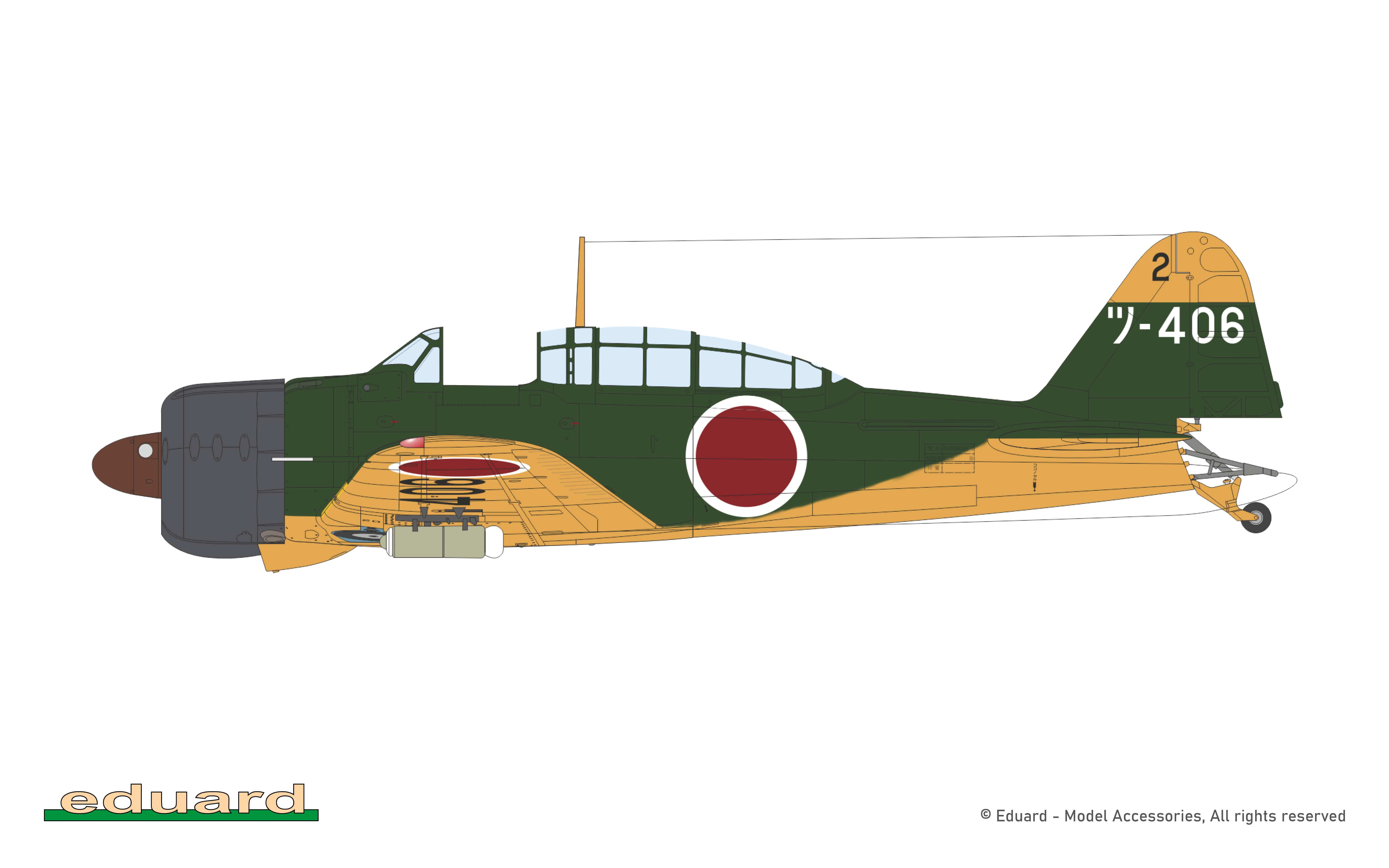 Eduard - 84211 - Mitsubishi A6M2-K Zero ‘Zeke’ - paint schemes - Tsukuba Kōkūtai, Tsukuba Base, Japan, 1944