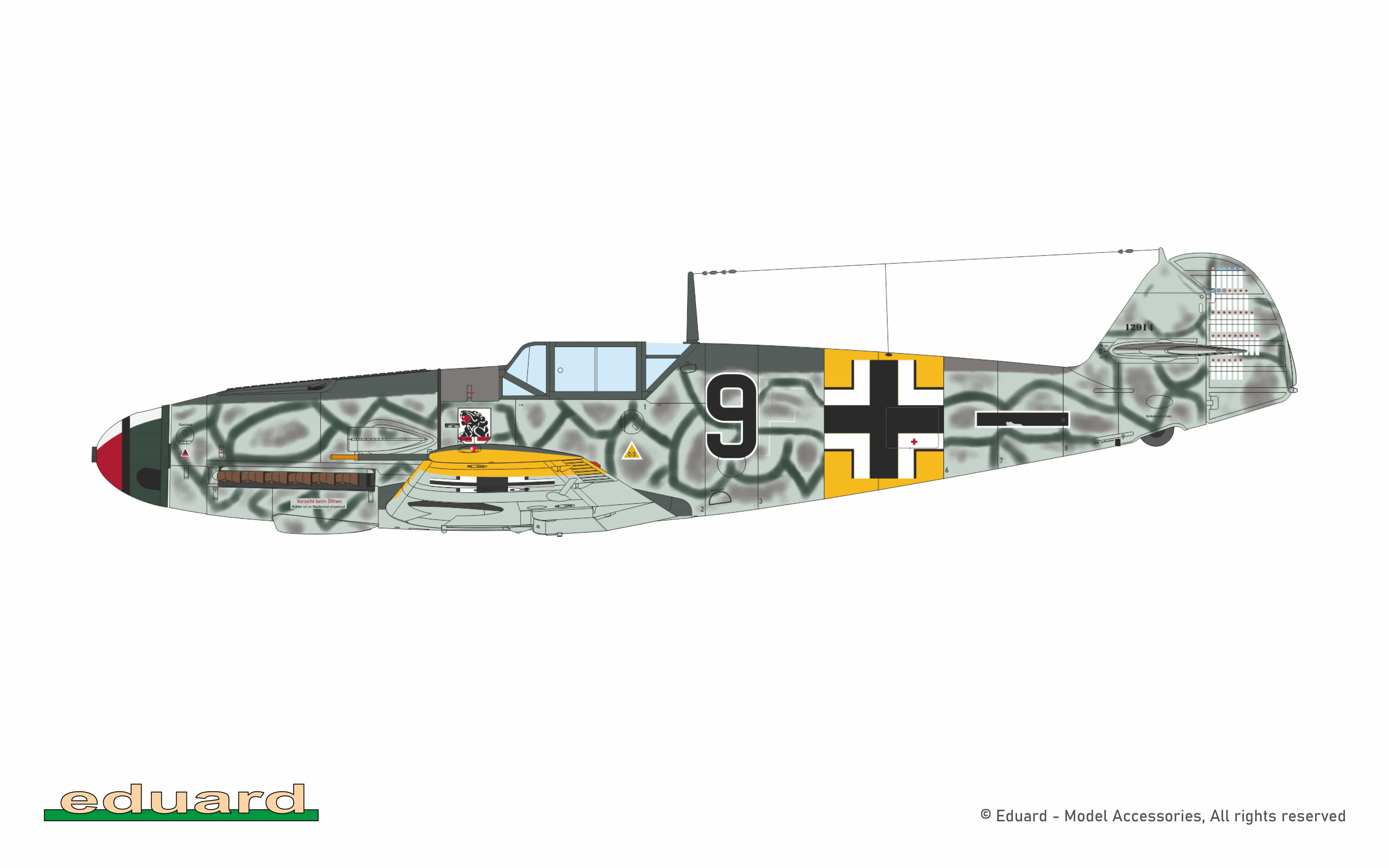 Eduard - 84212 - Messerschmitt Bf 109 F-2 - paint schemes - W.Nr. 12914, Oblt. Wolfgang Späte, 5./JG 54, Staraya Russa, the Soviet Union, September 1941