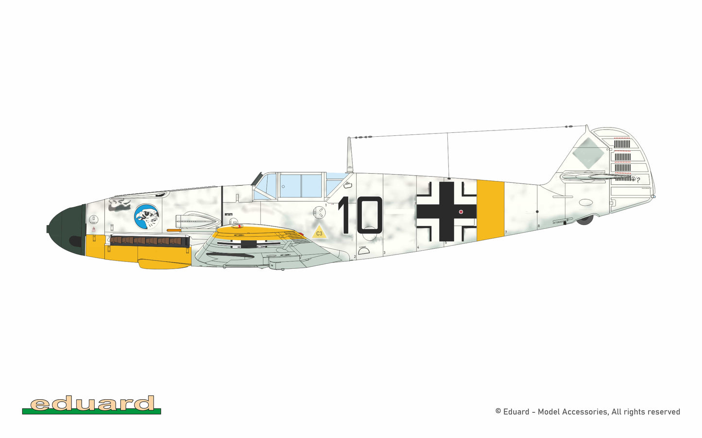 301 - Eduard - 84212 - Messerschmitt Bf 109 F-2 - paint schemes - W.Nr. 8239, Lt. Hans Strelow, 5./JG 51, Bryansk, the Soviet Union, March 1942