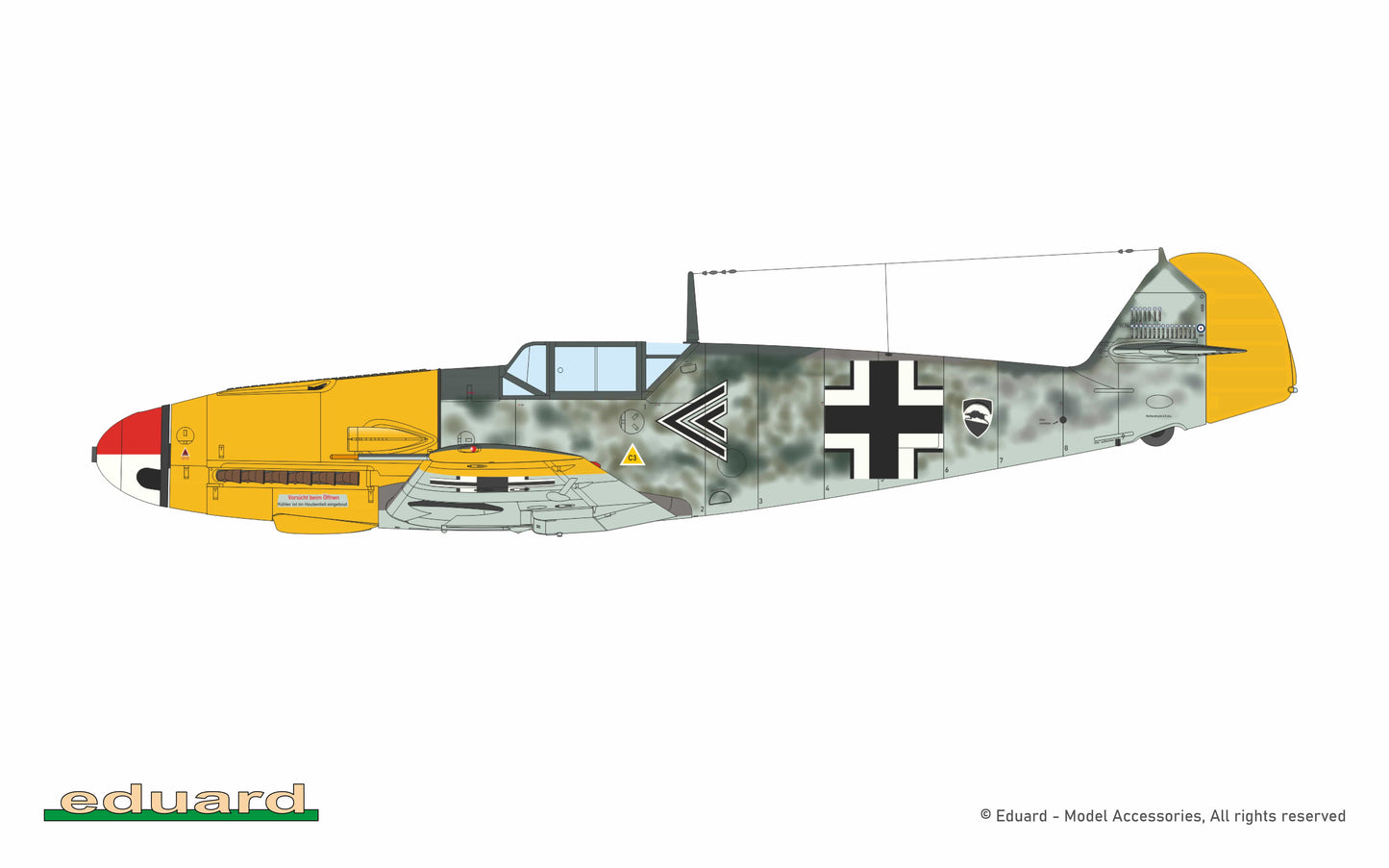 302 - Eduard - 84212 - Messerschmitt Bf 109 F-2 - paint schemes - W.Nr. 8165, Hptm. Karl-Heinz Leesmann, CO of I./JG 52, Amsterdam, the Netherlands, June 1941