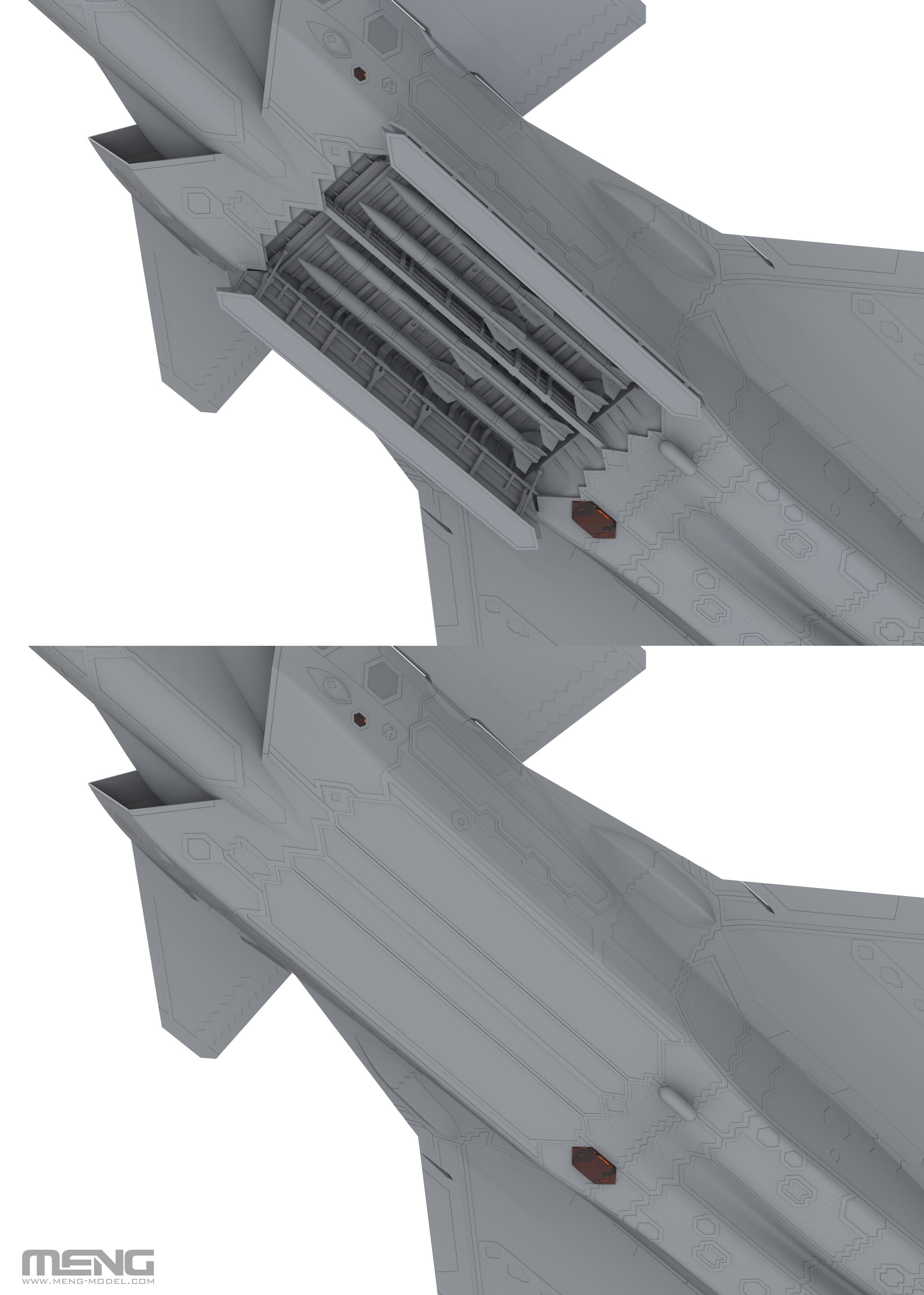 digital model - The belly weapons bay hatches which feature serrated sawtooth edges can be built in open or closed position.