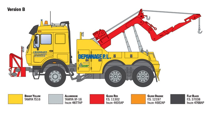 301 - Italeri - 93808 - Mercedes-Benz MB 2238 6x4 Wrecker - paint schemes