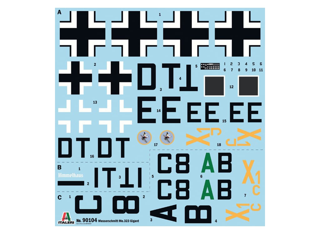 Italeri - 90104 - Messerschmitt Me 323 Gigant - decals