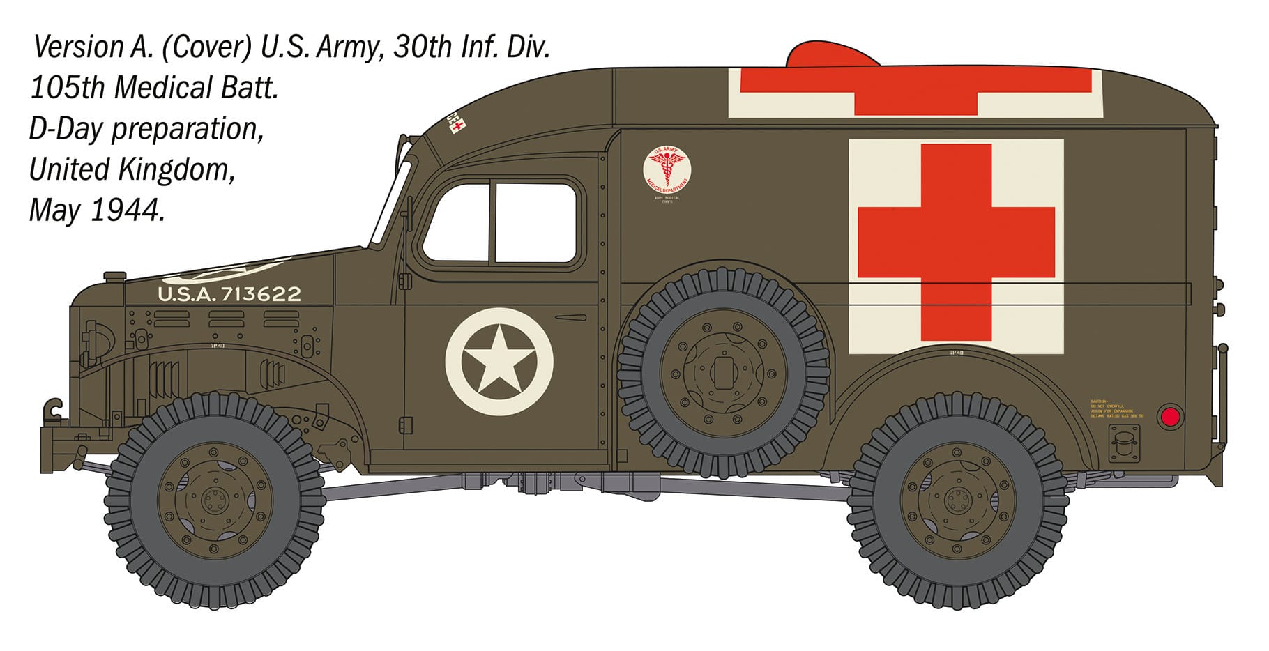 Italeri - 90226 - Dodge WC-54 ¾-ton 4x4 Beep - paint schemes