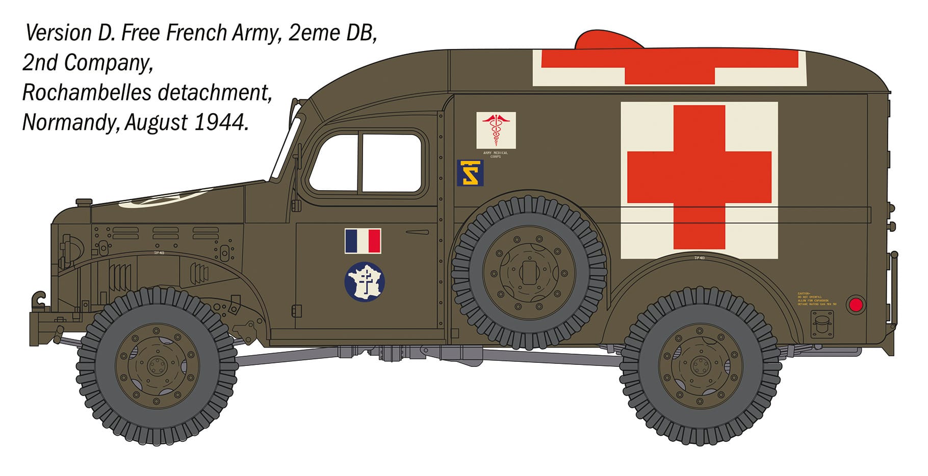 Italeri - 90226 - Dodge WC-54 ¾-ton 4x4 Beep - paint schemes