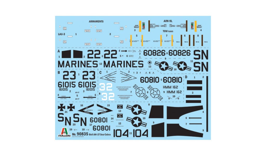 400 - Italeri - 90835 - Bell AH-1T Sea Cobra - decals