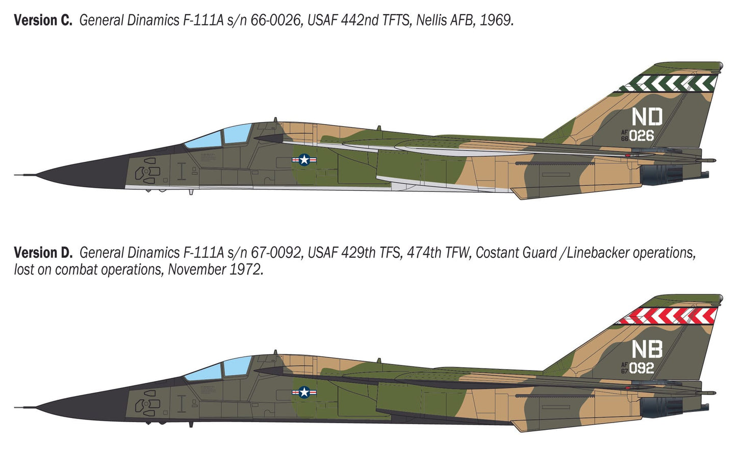 301 - Italeri - 91232 - General Dynamics F-111A Aardvark - paint schemes