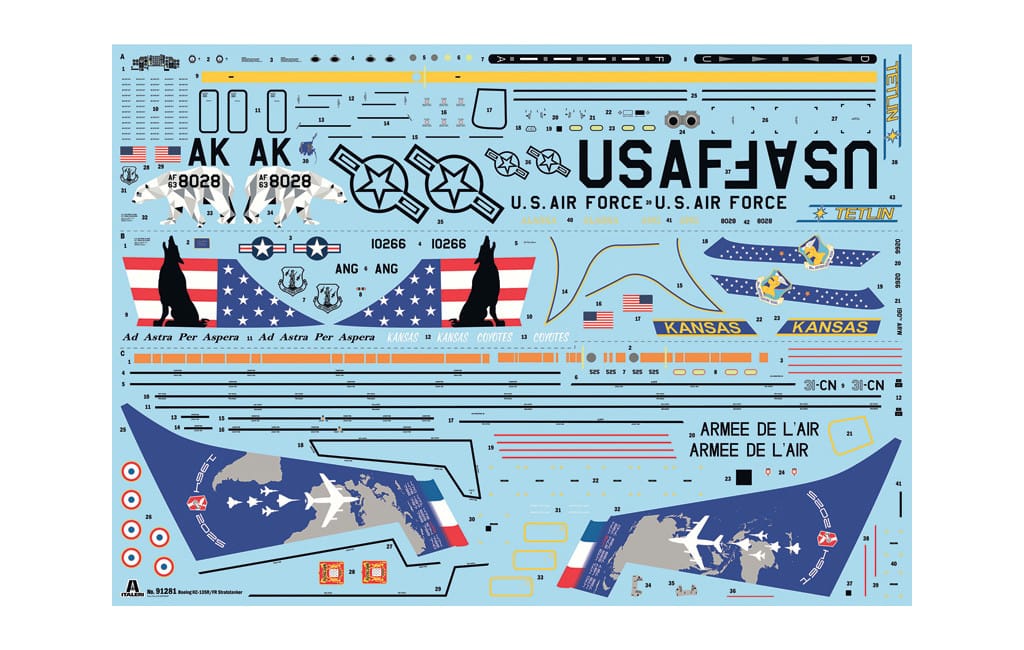 400 - Italeri - 91281 - Boeing KC-135R Stratotanker - decals
