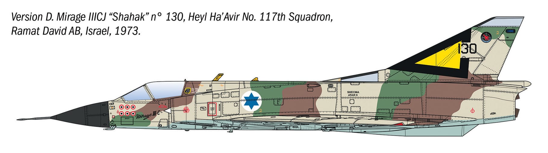Italeri - 92505 - Dassault Mirage IIIC - paint schemes
