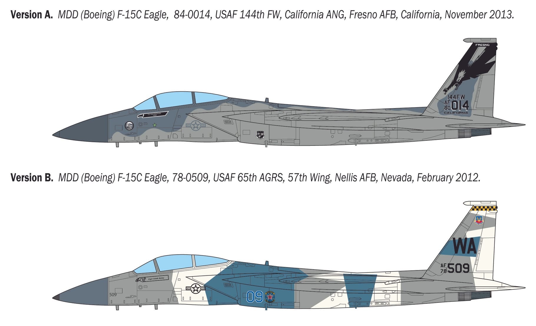 Italeri - 92763 - McDonnell Douglas F-15C Eagle - paint schemes