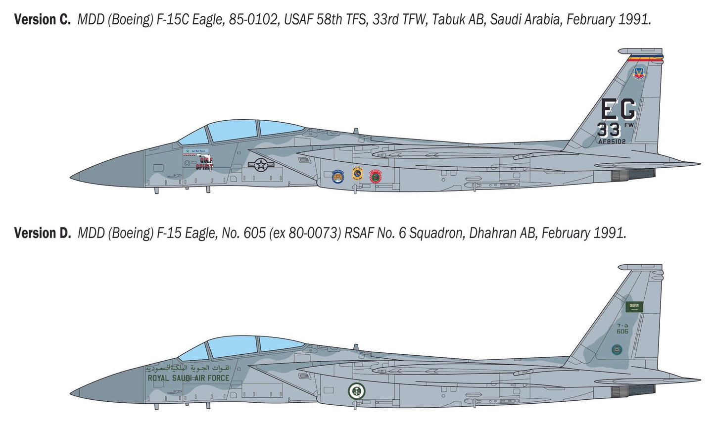 301 - Italeri - 92763 - McDonnell Douglas F-15C Eagle - paint schemes
