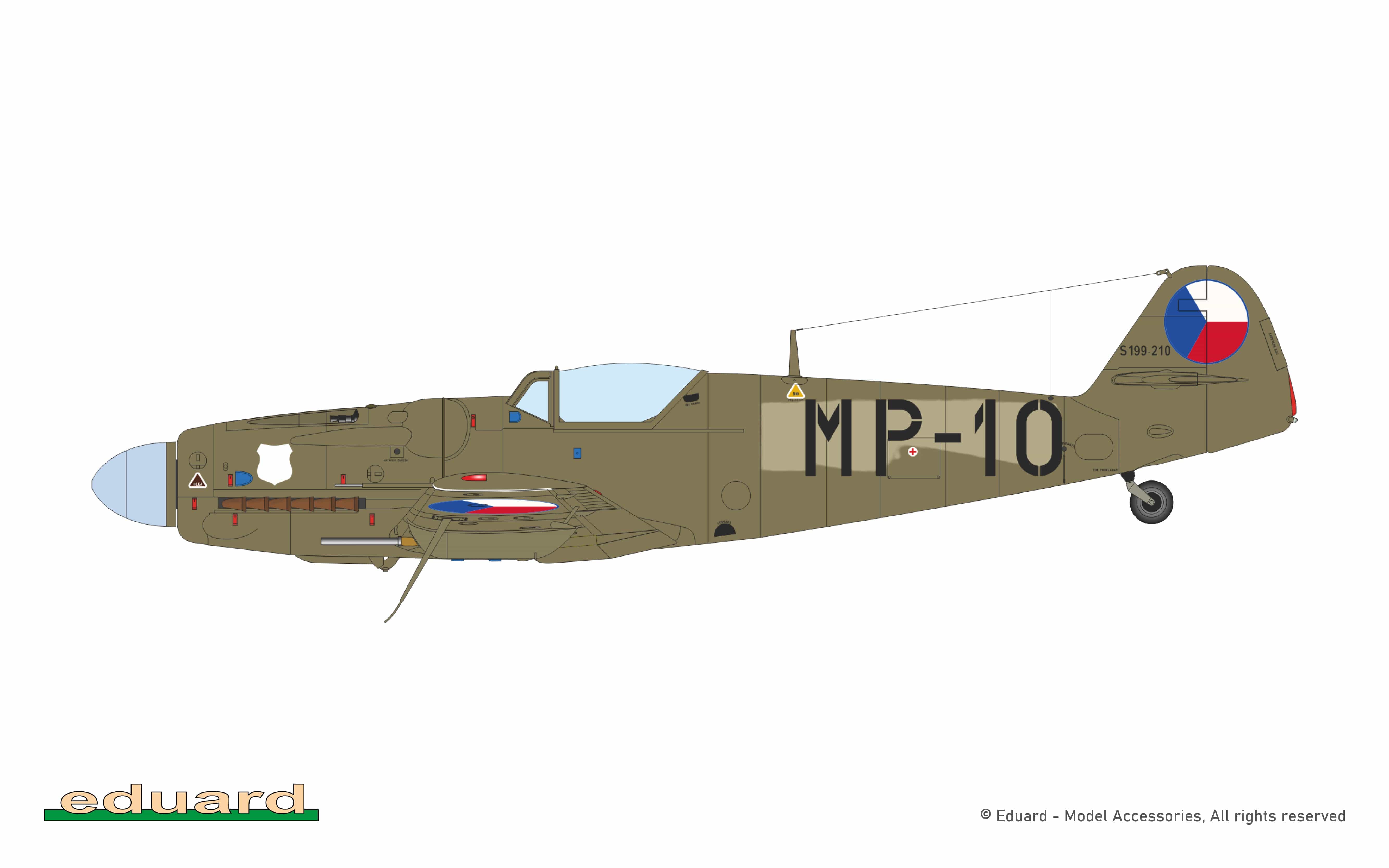 Eduard - 948012 - Avia S-199 - paint schemes - S-199.210, Aviation Regiment 5, Plzeň-Bory, Czechoslovakia, 1950 