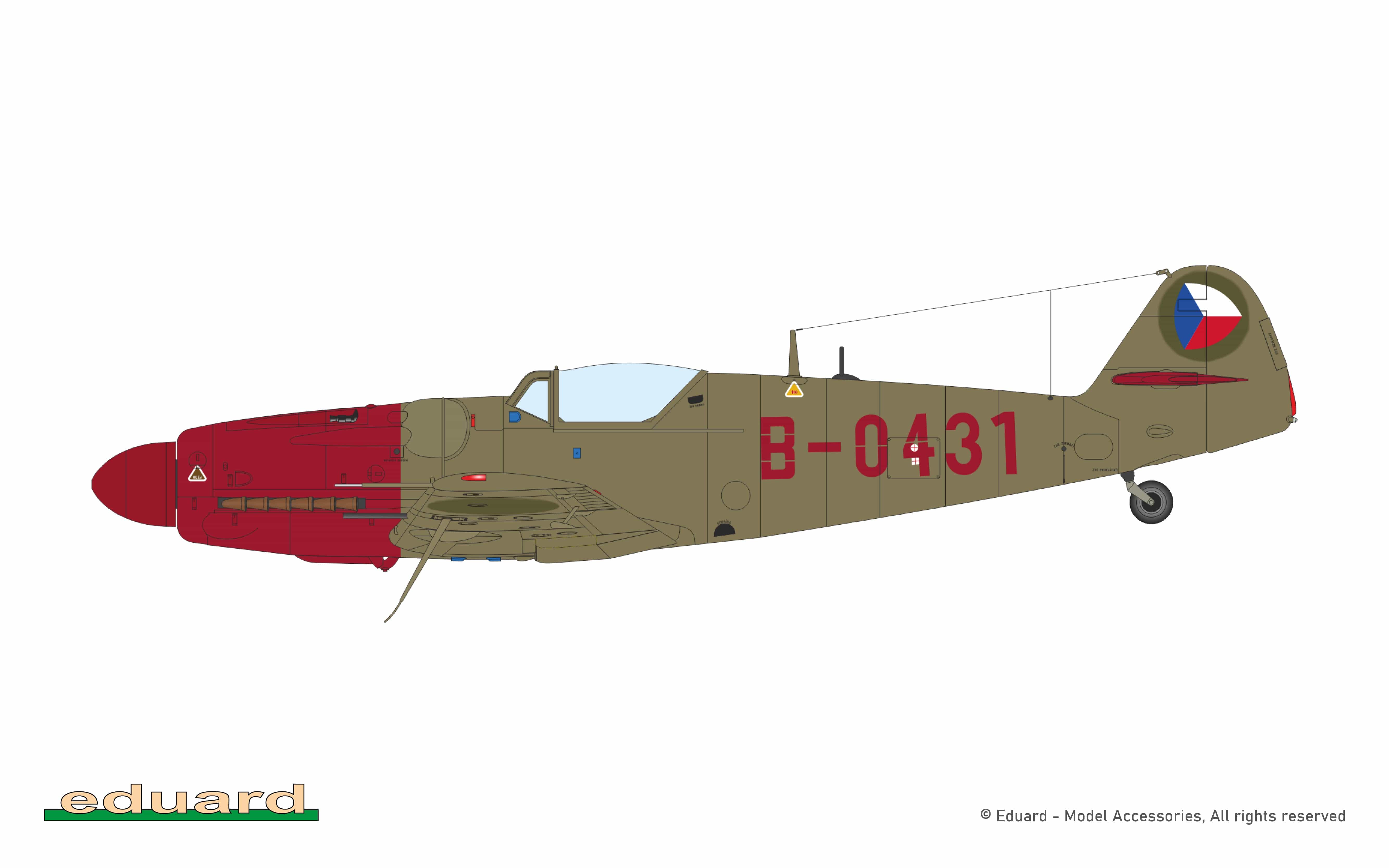 Eduard - 948012 - Avia S-199 - paint schemes - S-199.340, Lt. František Kratochvíla, No. 3 Squadron, 51 Aviation Regiment, Mladá, Czechoslovakia, July 1952 