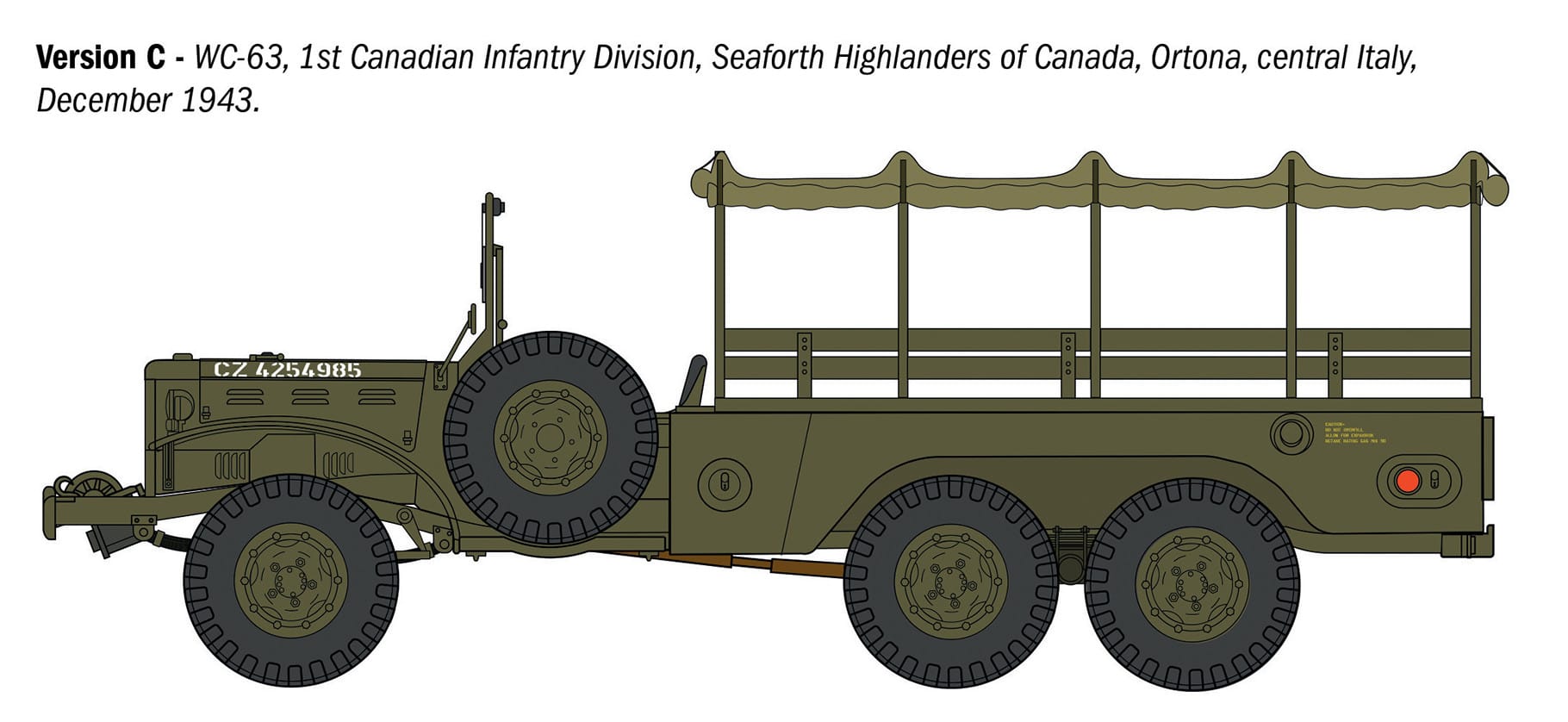 Italeri - 96230 - Dodge WC62 1½ ton 6x6 - paint schemes
