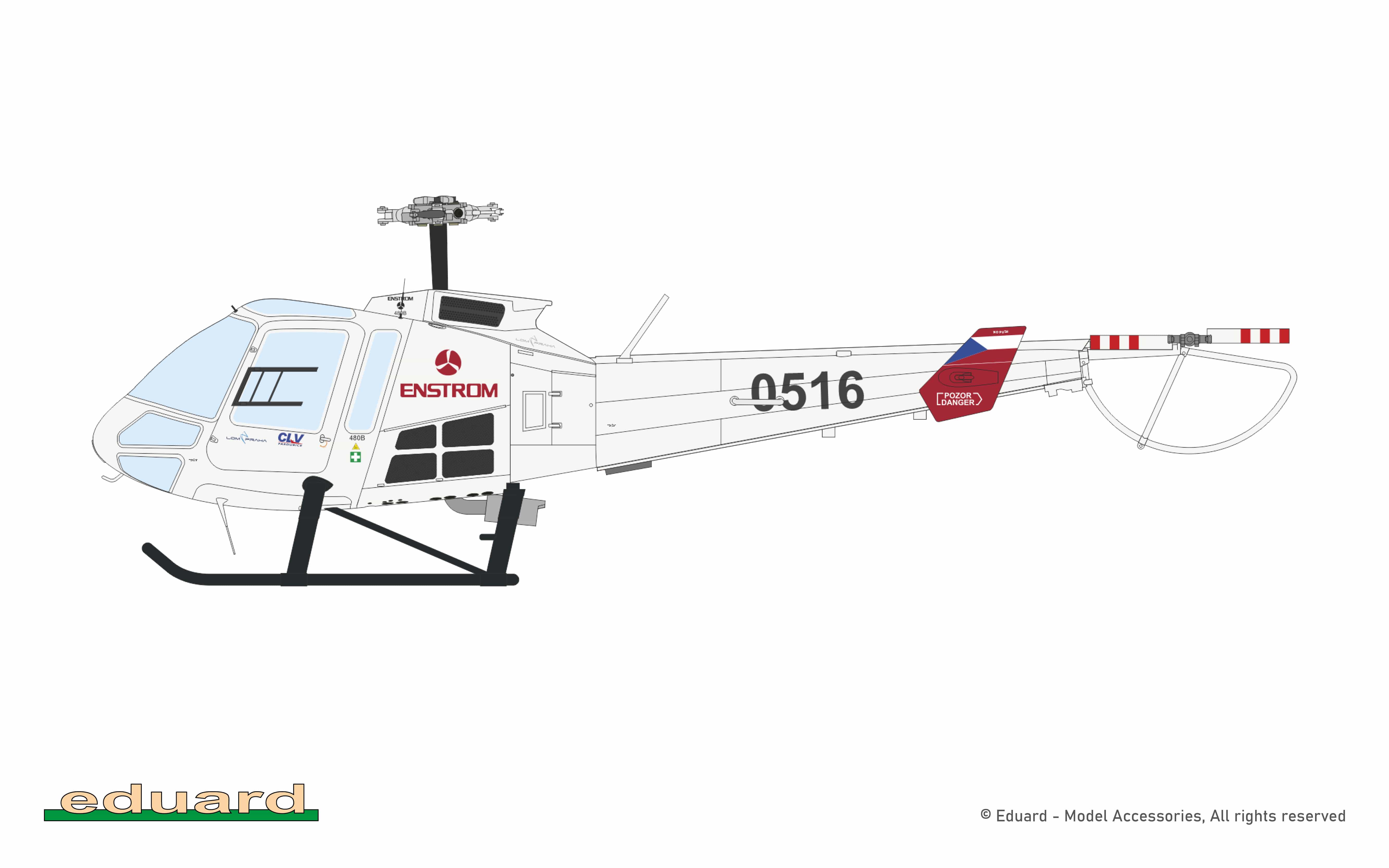 Eduard - 972012 - Enstrom 480 - paint schemes - Enstrom 480B-G, CLV Pardubice, Pardubice Airfield, Czech Republic, 2025