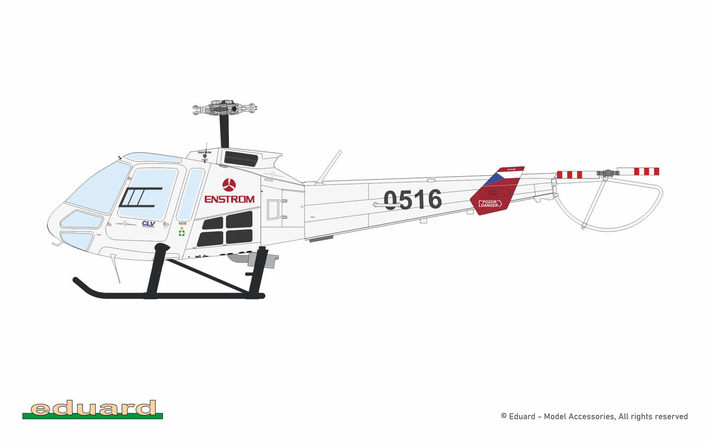 301 - Eduard - 972012 - Enstrom 480 - paint schemes - Enstrom 480B-G, CLV Pardubice, Pardubice Airfield, Czech Republic, 2025