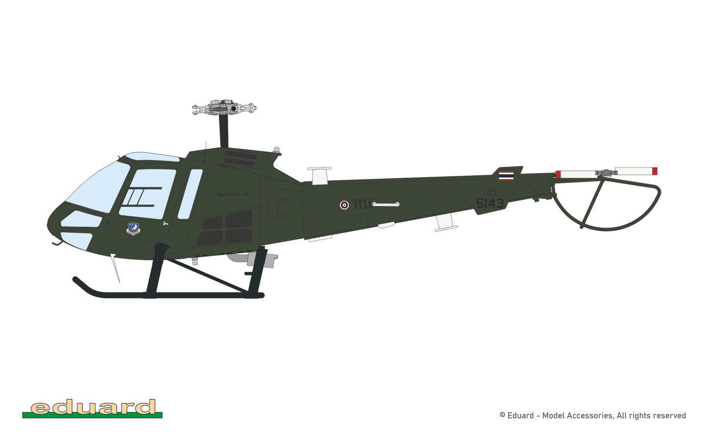 304 - Eduard - 972012 - Enstrom 480 - paint schemes - Enstrom TH-480B, Royal Thai Air Force, Lopburi Air Base, Thayland, January 2012