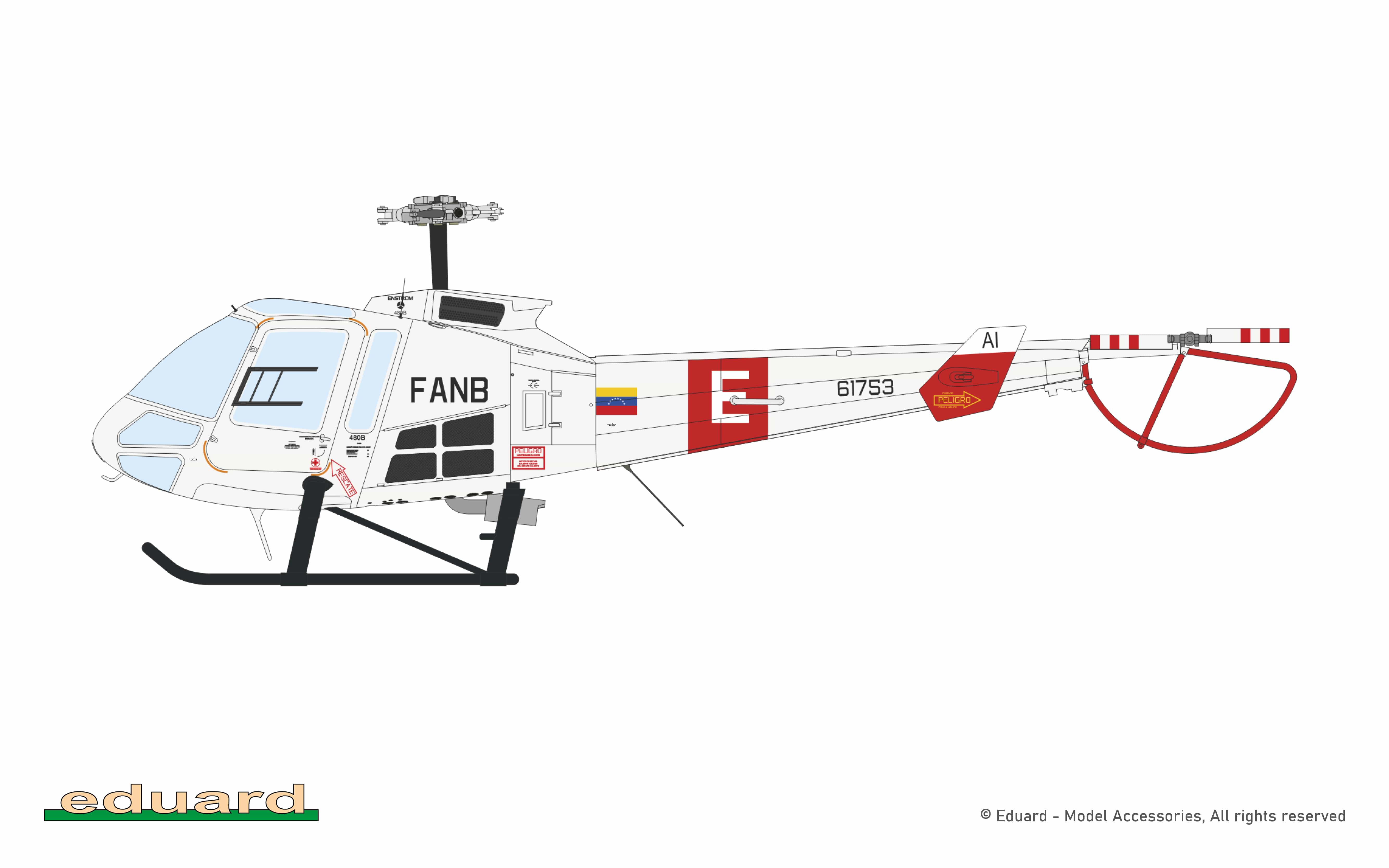 Eduard - 972012 - Enstrom 480 - paint schemes - Enstrom 480B, Venezuela Air Force, Maracay - Base Aerea Mariscal Sucre, Venezuela, August 2020