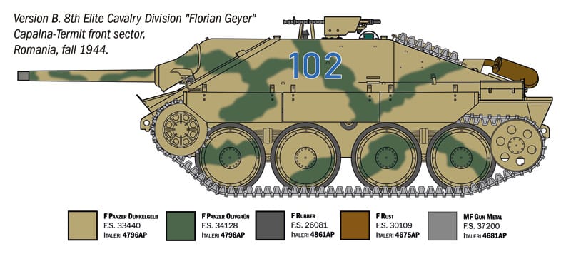 301 - Italeri - 96531 - Jagdpanzer 38 (t) Hetzer - paint schemes