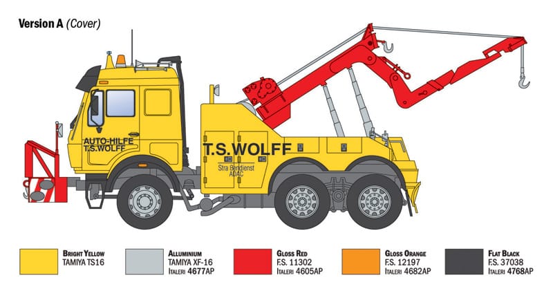 300 - Italeri - 93808 - Mercedes-Benz MB 2238 6x4 Wrecker - paint schemes
