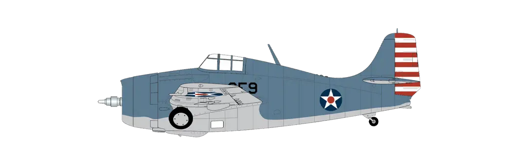 701 - Airfix - A02070 - Grumman F4F-4 Wildcat - painted model - VF-6, United States NAvy, Uss Enterprise (CV-6), 1942