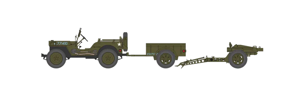 Airfix - A02339 - Willys MB ¼-ton 4x4 Jeep and Trailer - paint schemes