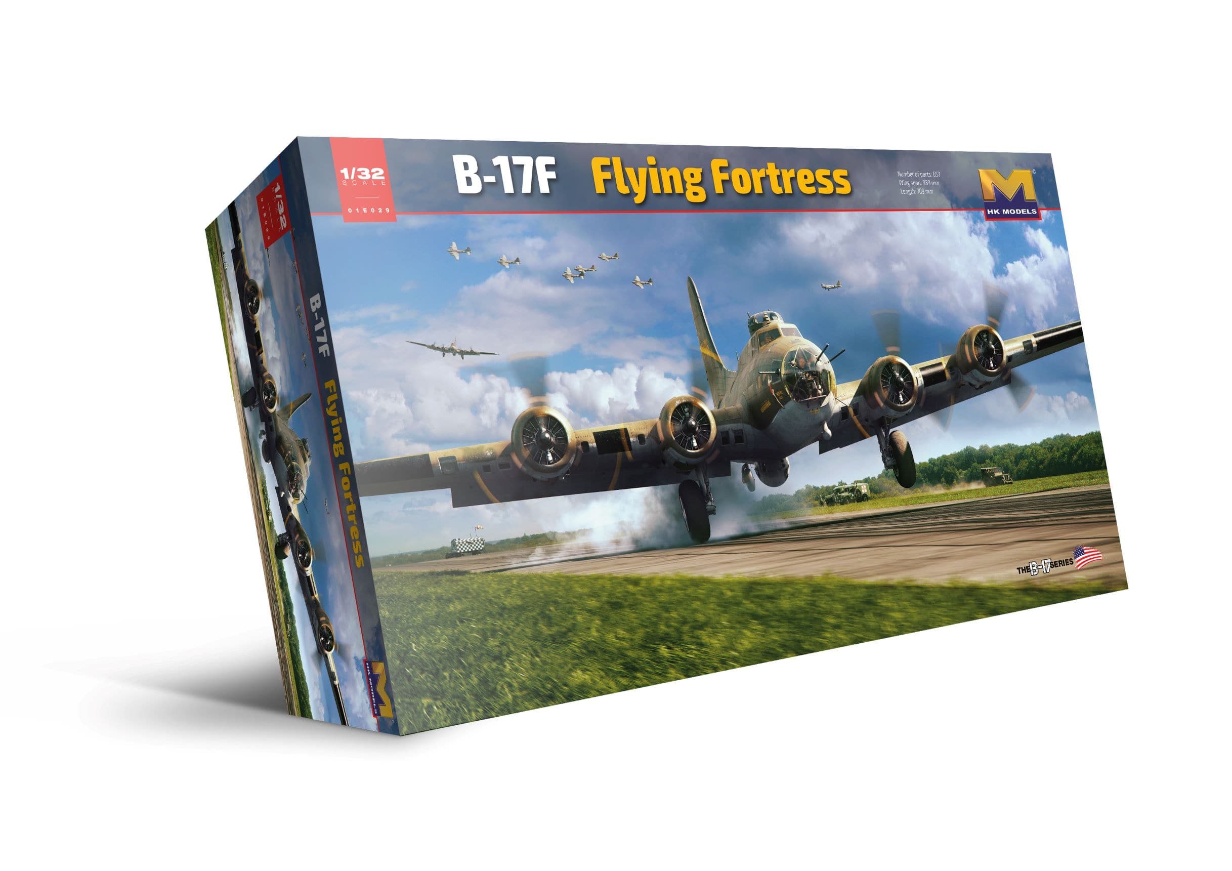 HK Models - 01E029 - Boeing B-17F Flying Fortress - box front right angle