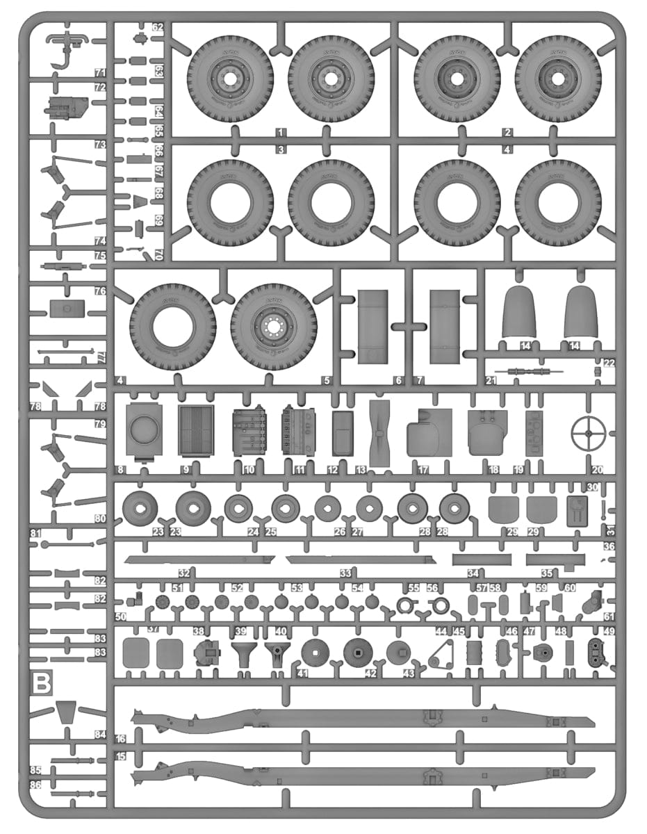 201 - IBG - 35014 - Bedford QLC 3-ton 4×4 Tanker - sprue