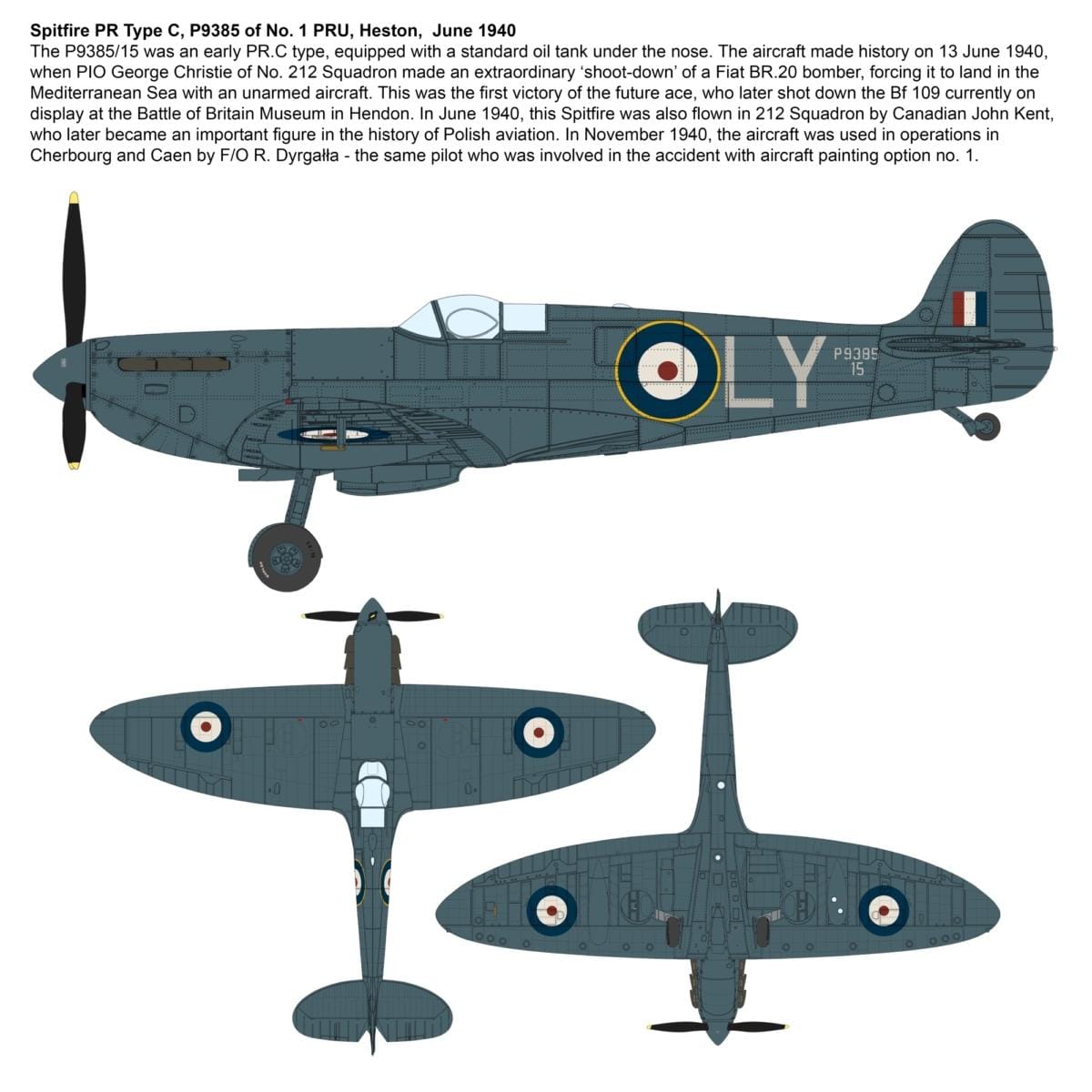 301 - IBG - 72583 - Supermarine Spitfire Mk I PR C - paint schemes