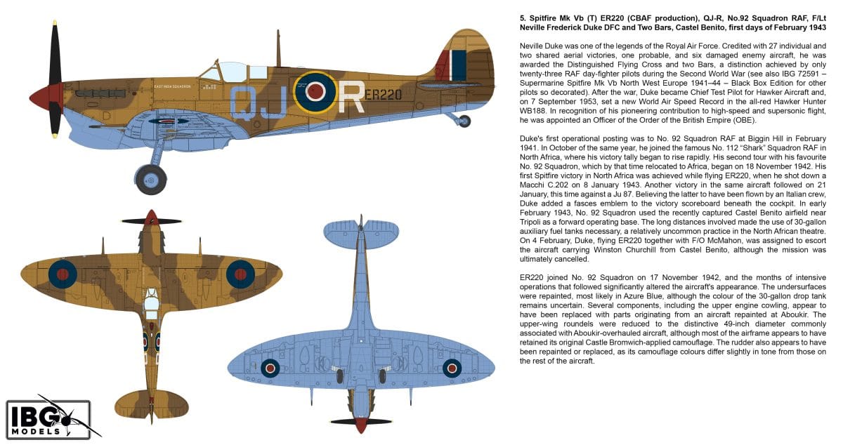 IBG - 72592 - Supermarine Spitfire Mk Vb (trop) - paint schemes