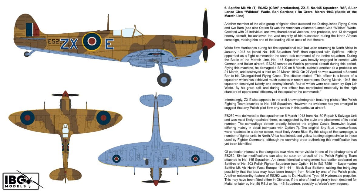 IBG - 72592 - Supermarine Spitfire Mk Vb (trop) - paint schemes